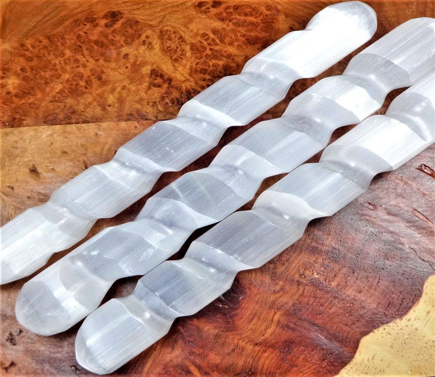 Selenite Crystal Spiral Wand (5-6 Inches)