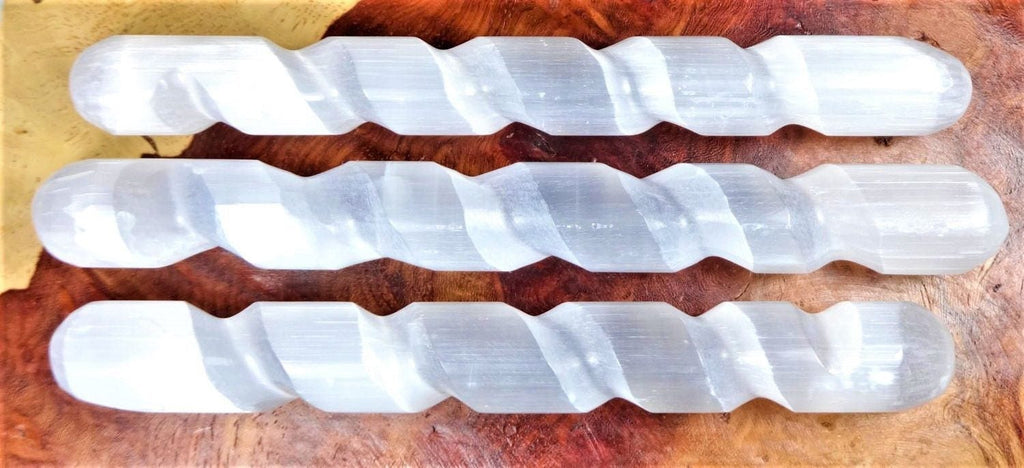 Selenite Crystal Spiral Wand (5-6 Inches)