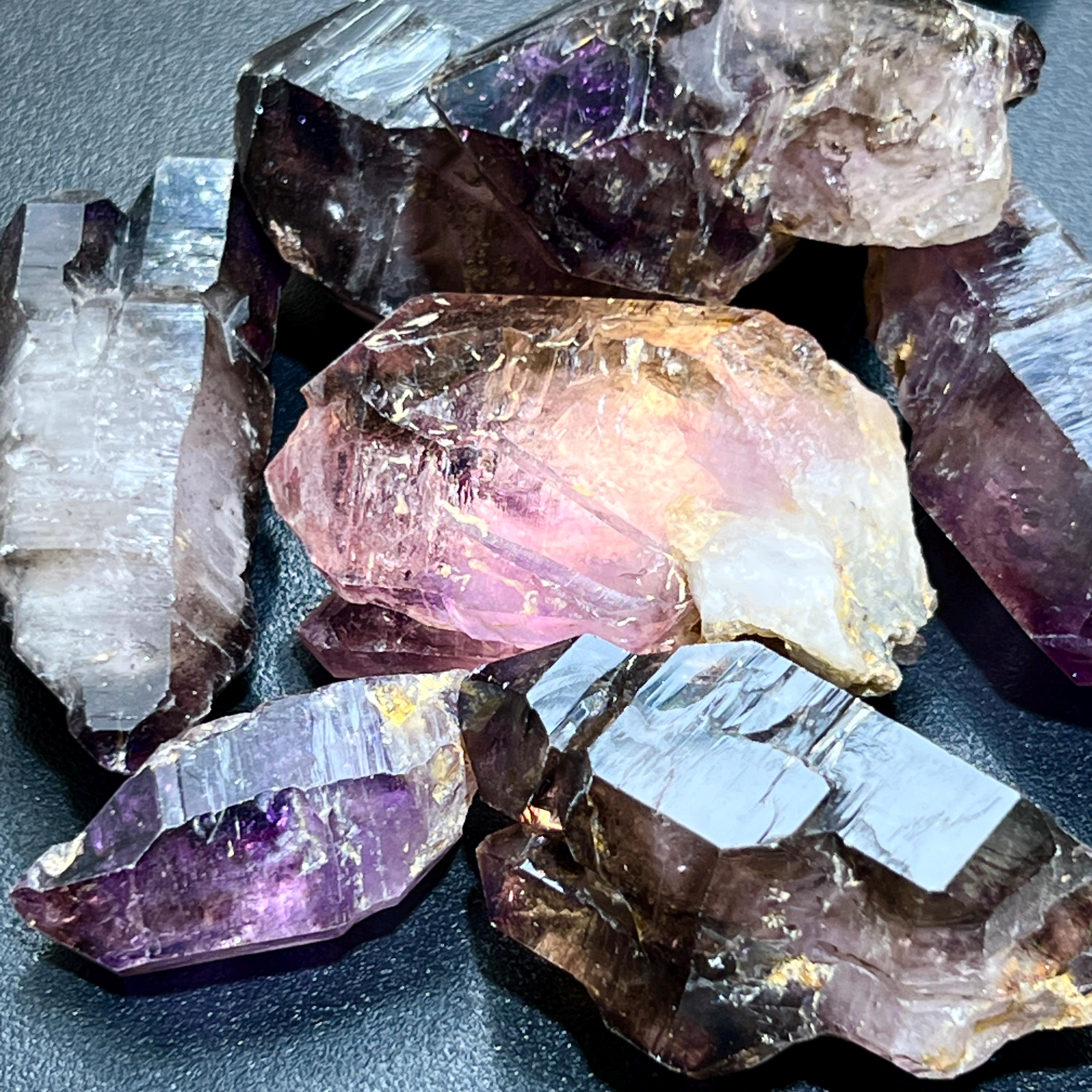 Smoky Shangaan Amethyst Large Raw Points And Scepters From Zimbabwe