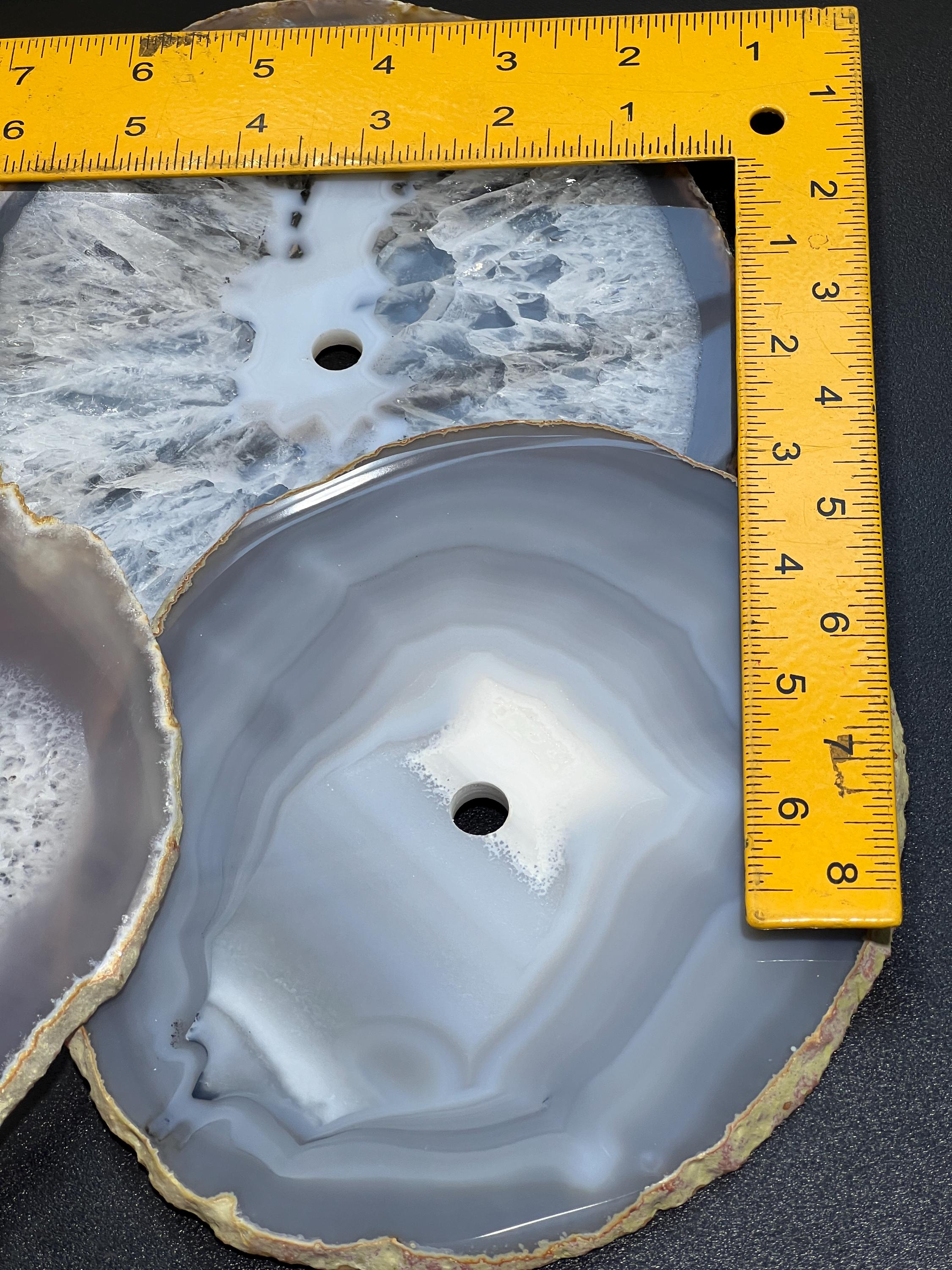 Natural Color Large Agate Slice Clock Faces (6-7 Inches, 1 CM Drilled Hole)