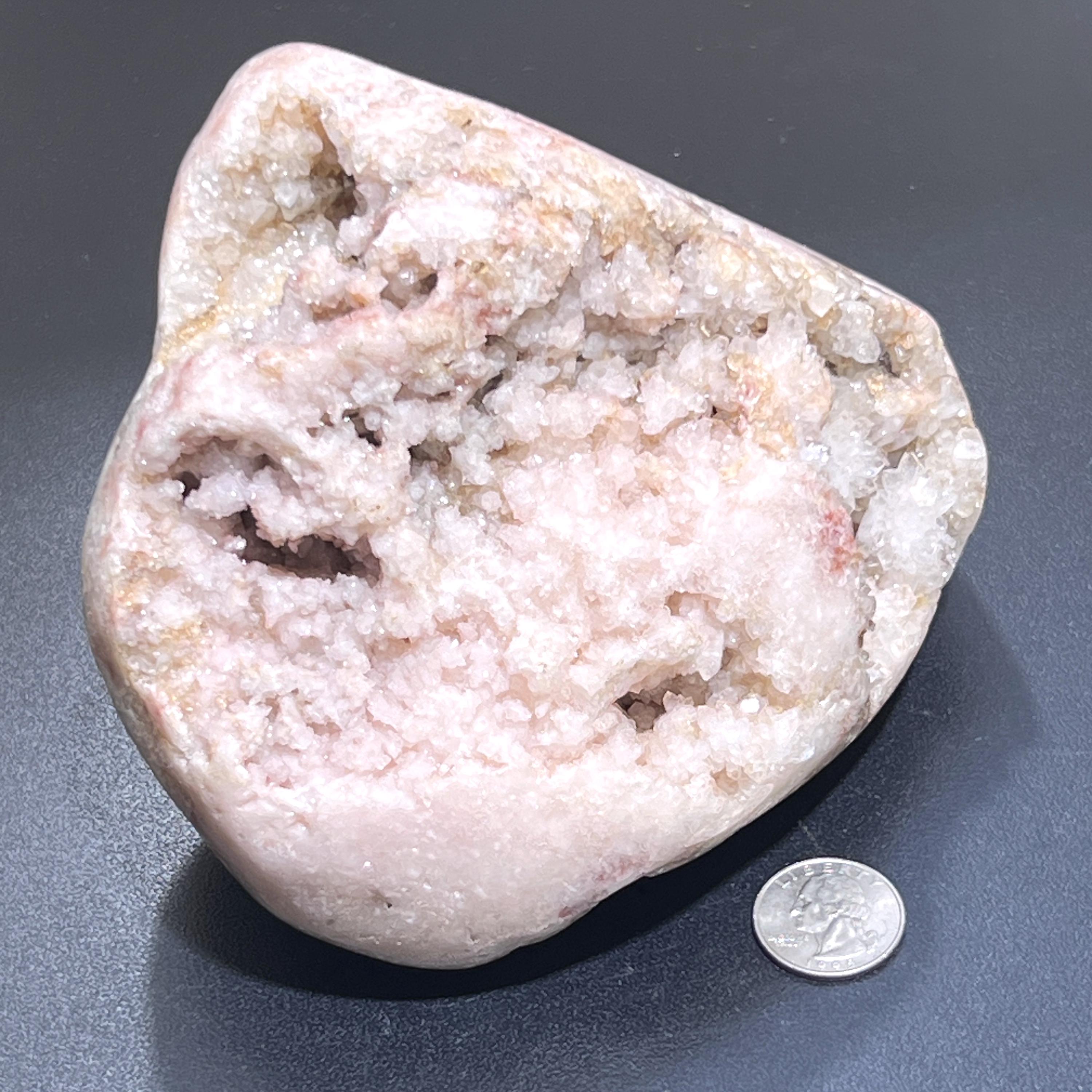 Large Pink Amethyst Druzy Crystal Cluster Standing Freeform Polished Carving