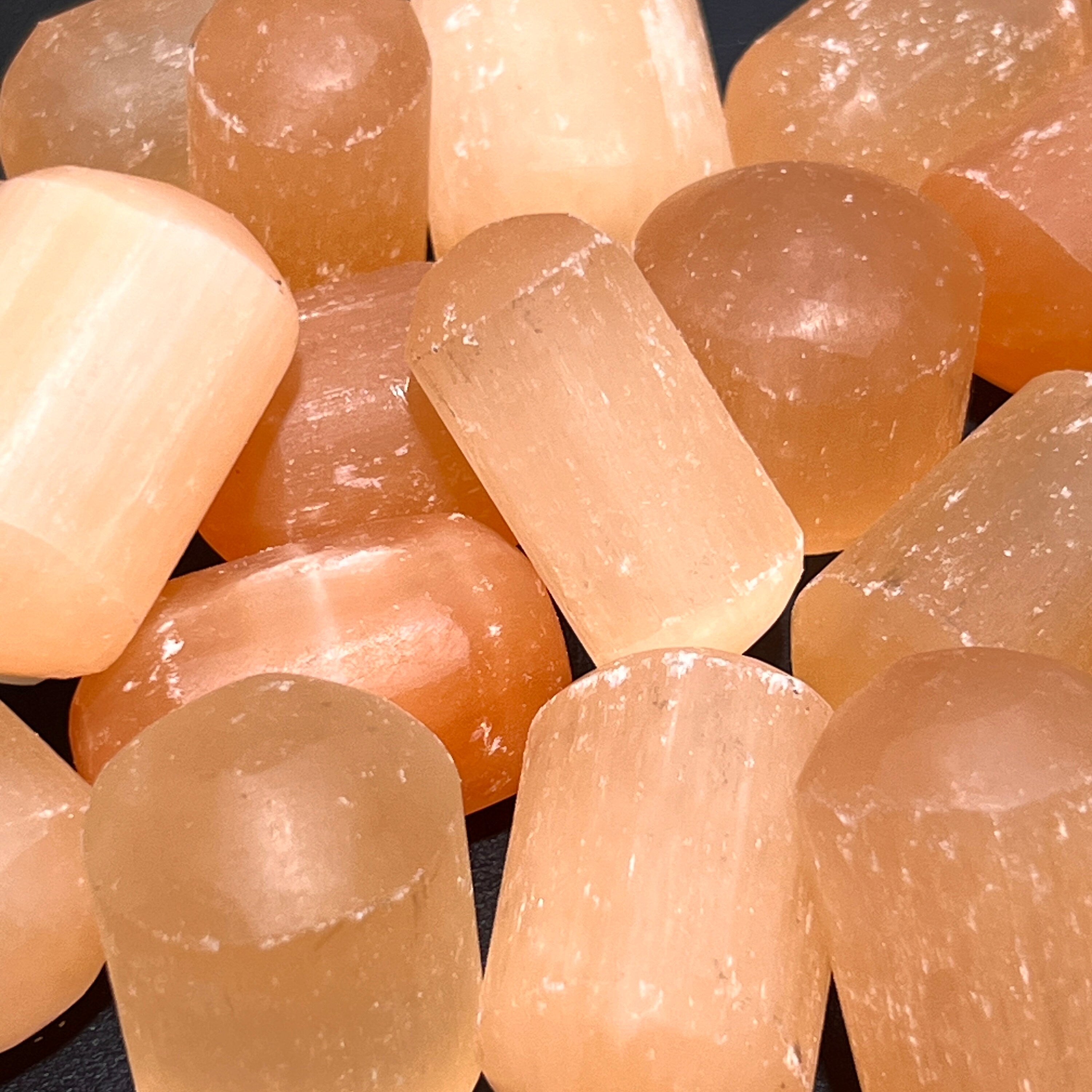 Orange Red Selenite Crystal Tumbled Stones