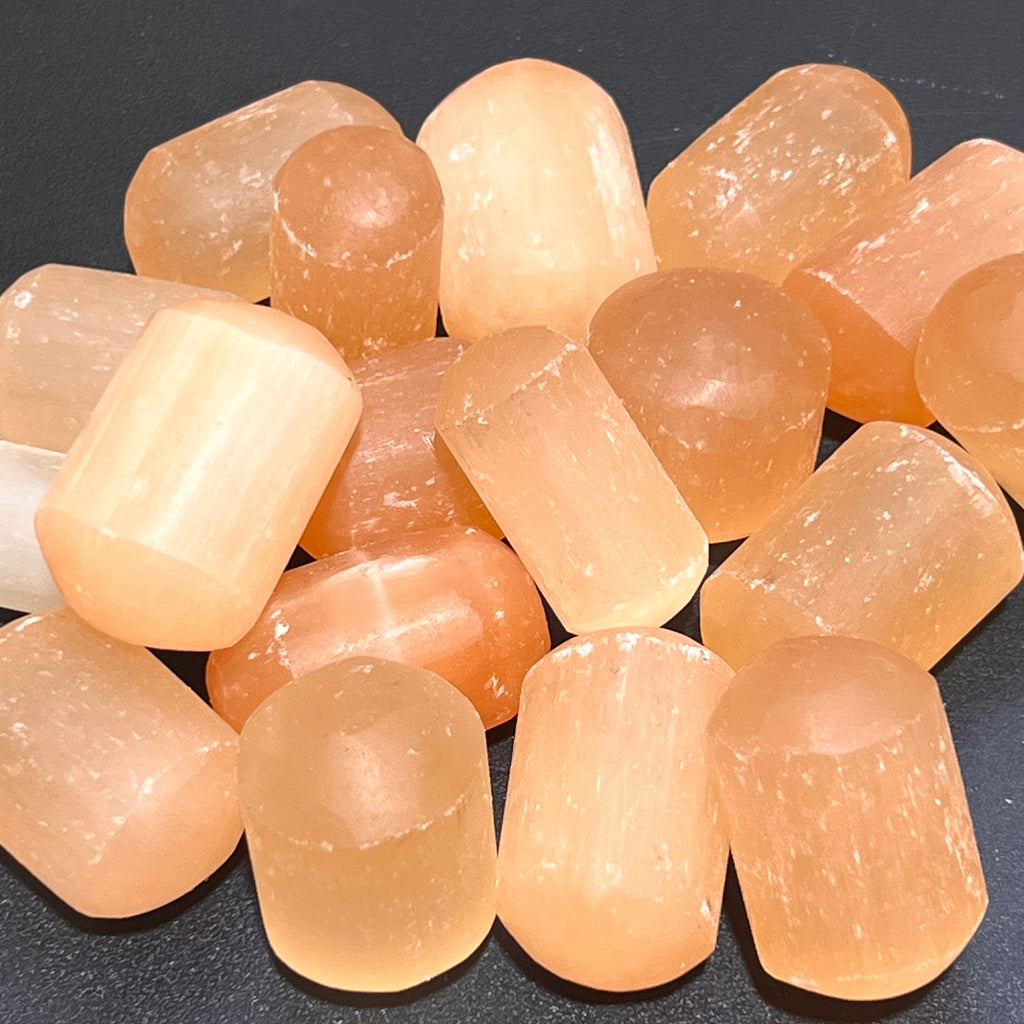 Orange Red Selenite Crystal Tumbled Stones