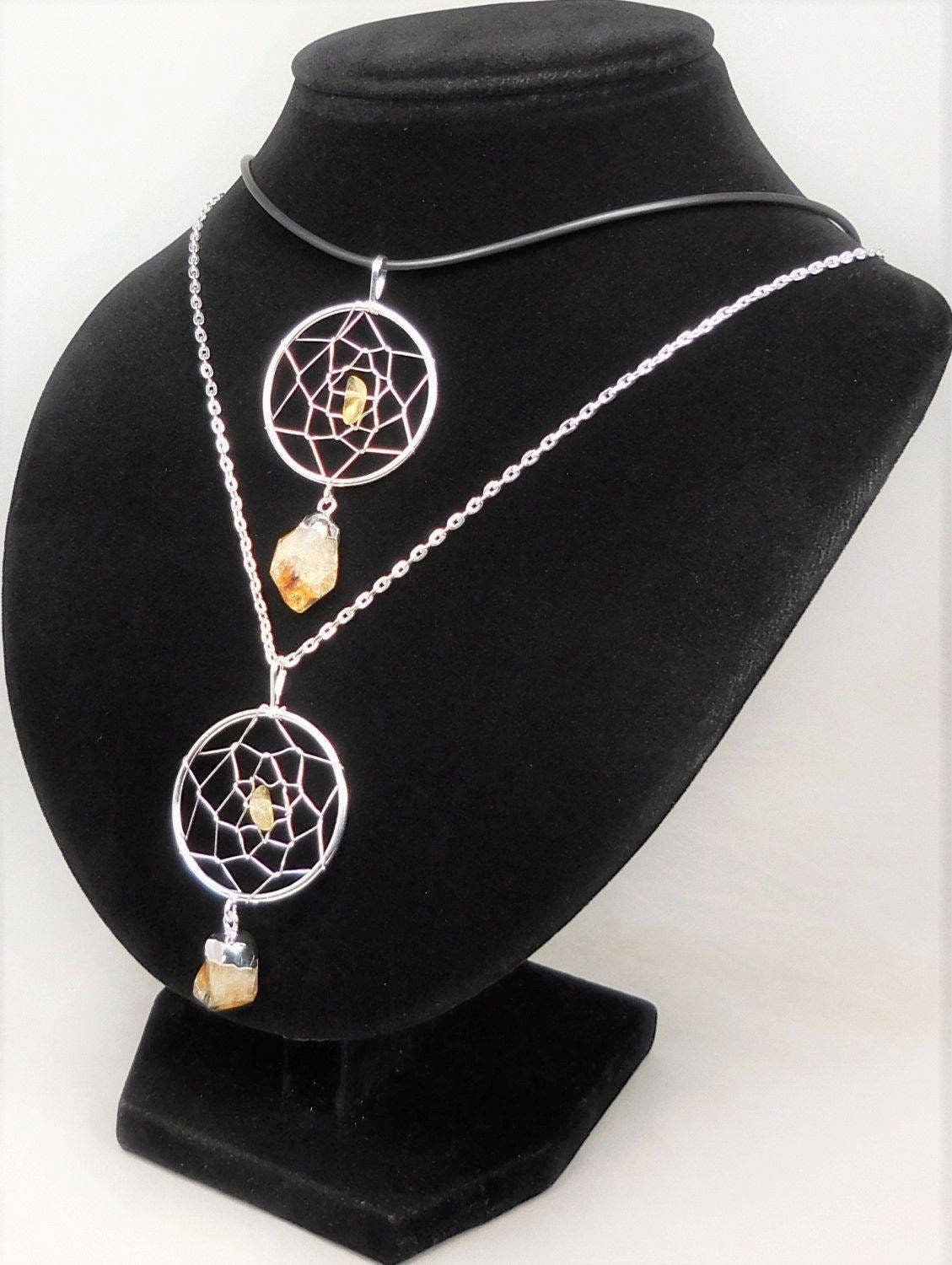 Citrine Crystal Dreamcatcher Pendant