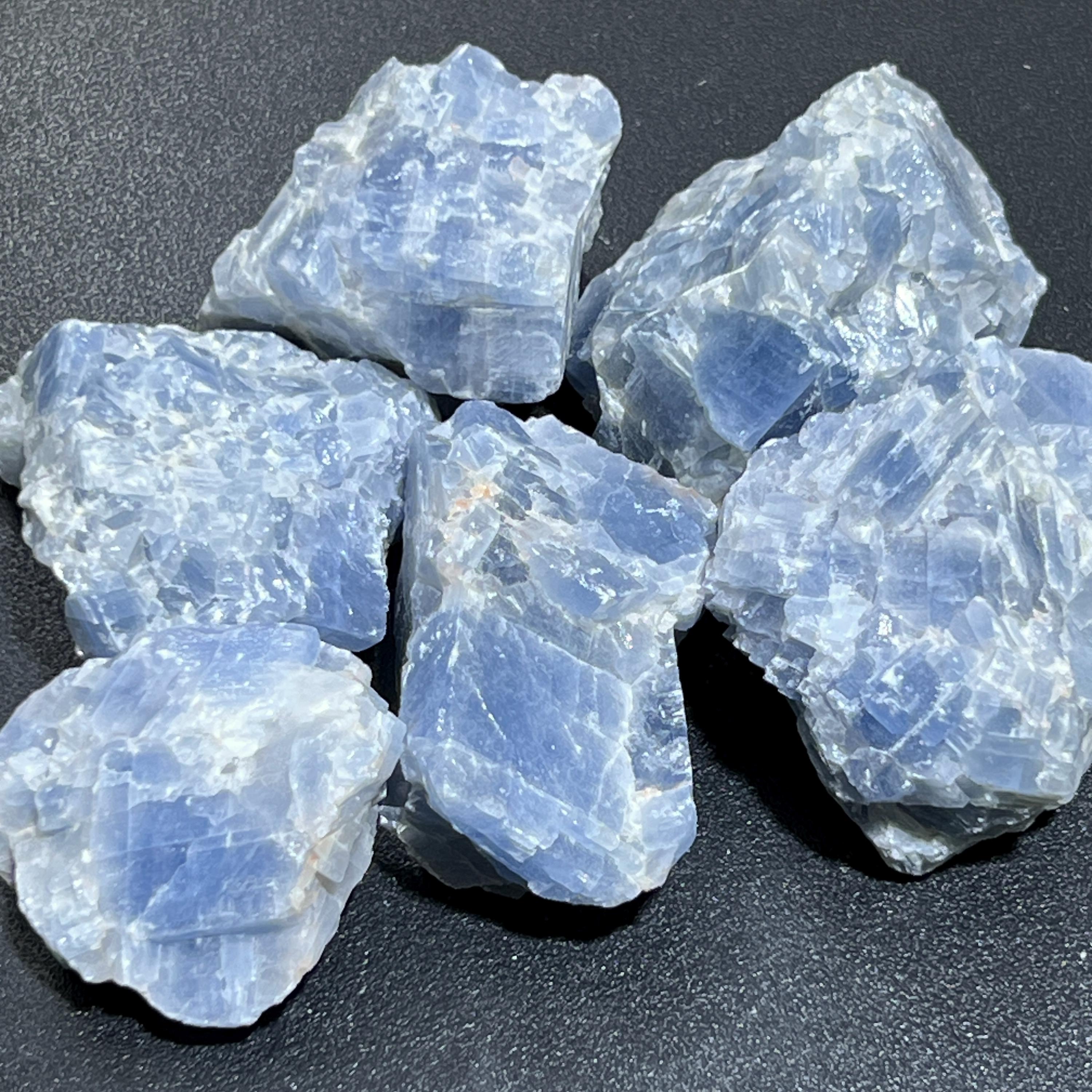 Blue Calcite Crystal Rough Raw Stones