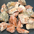 Mixed Color Red Green Calcite Raw Crystal Stones