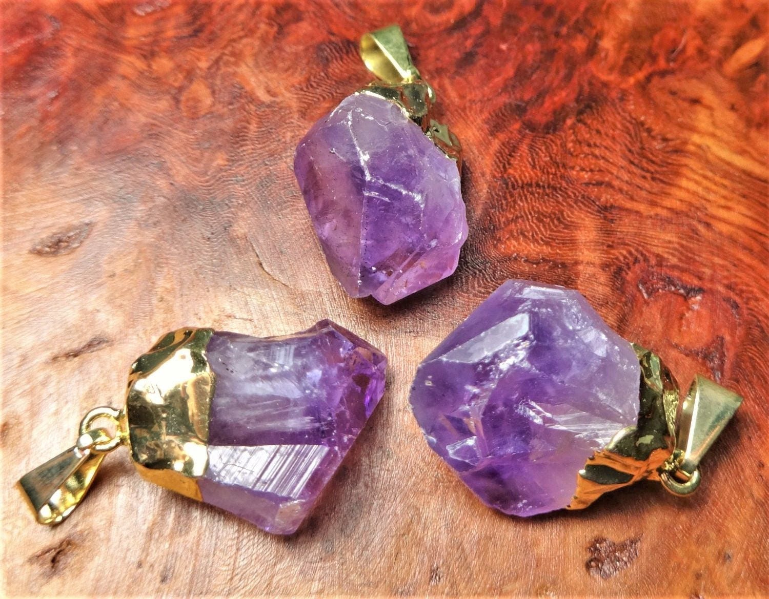 Raw Amethyst Crystal Point Pendant