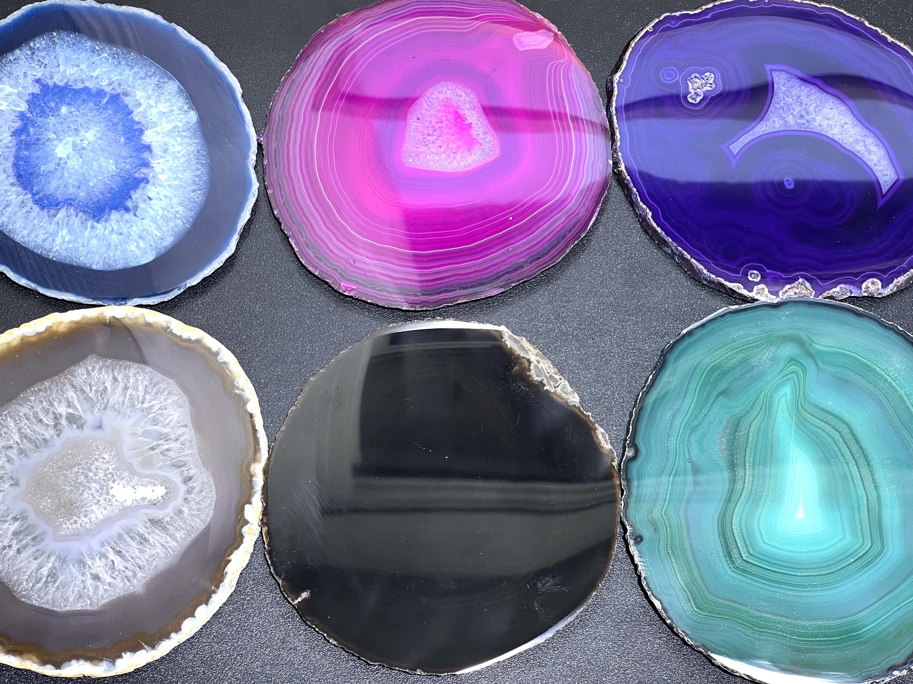 Large Round Circular Agate Slices (2 Pounds, 5 - 5.5 Inches)