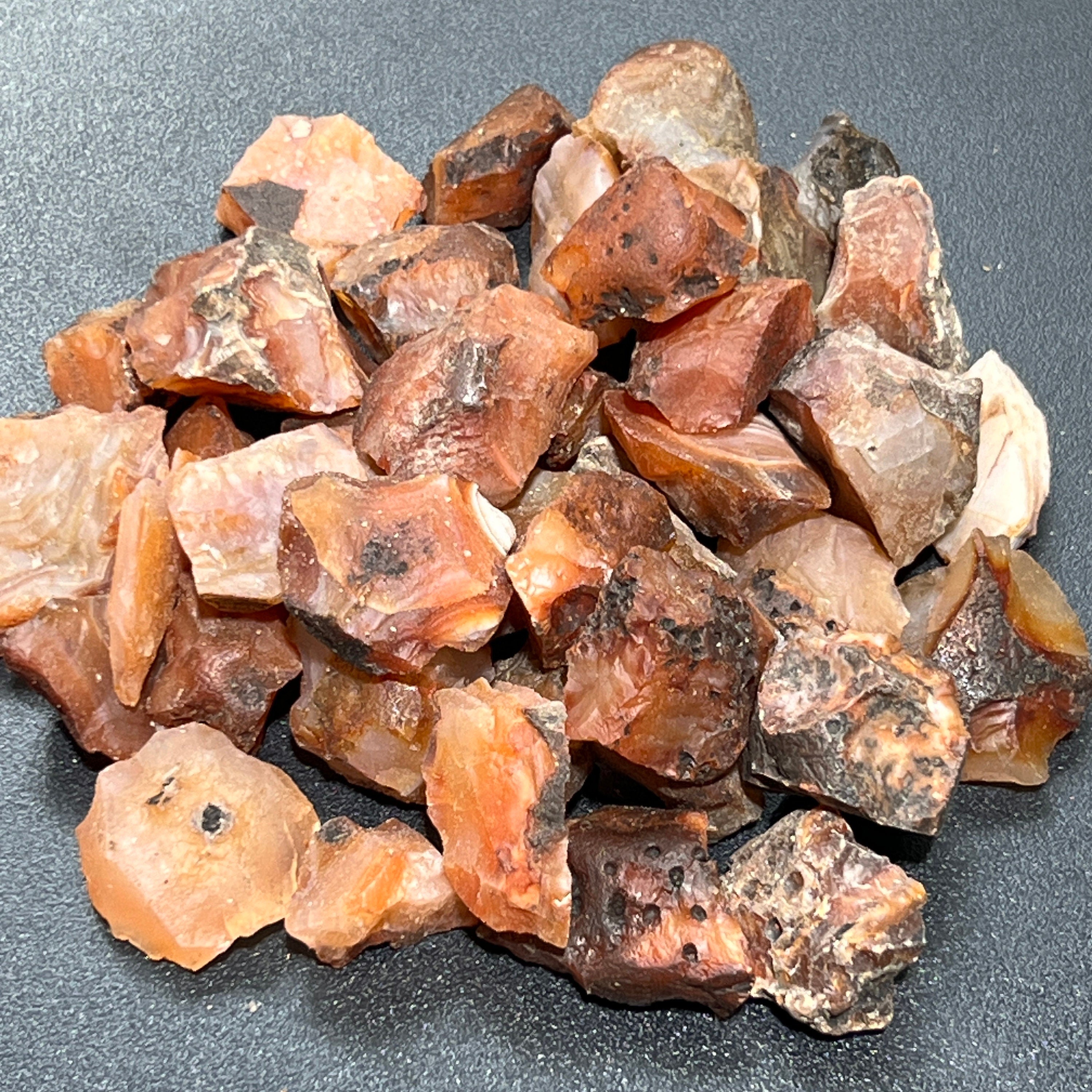 Red Carnelian Agate Crystal Rough Raw Stones