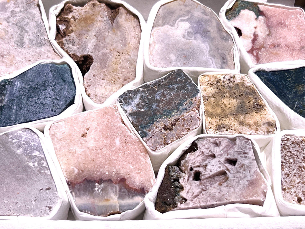 Pink Amethyst Raw Crystals (Avg 2 LBs) Box Flat