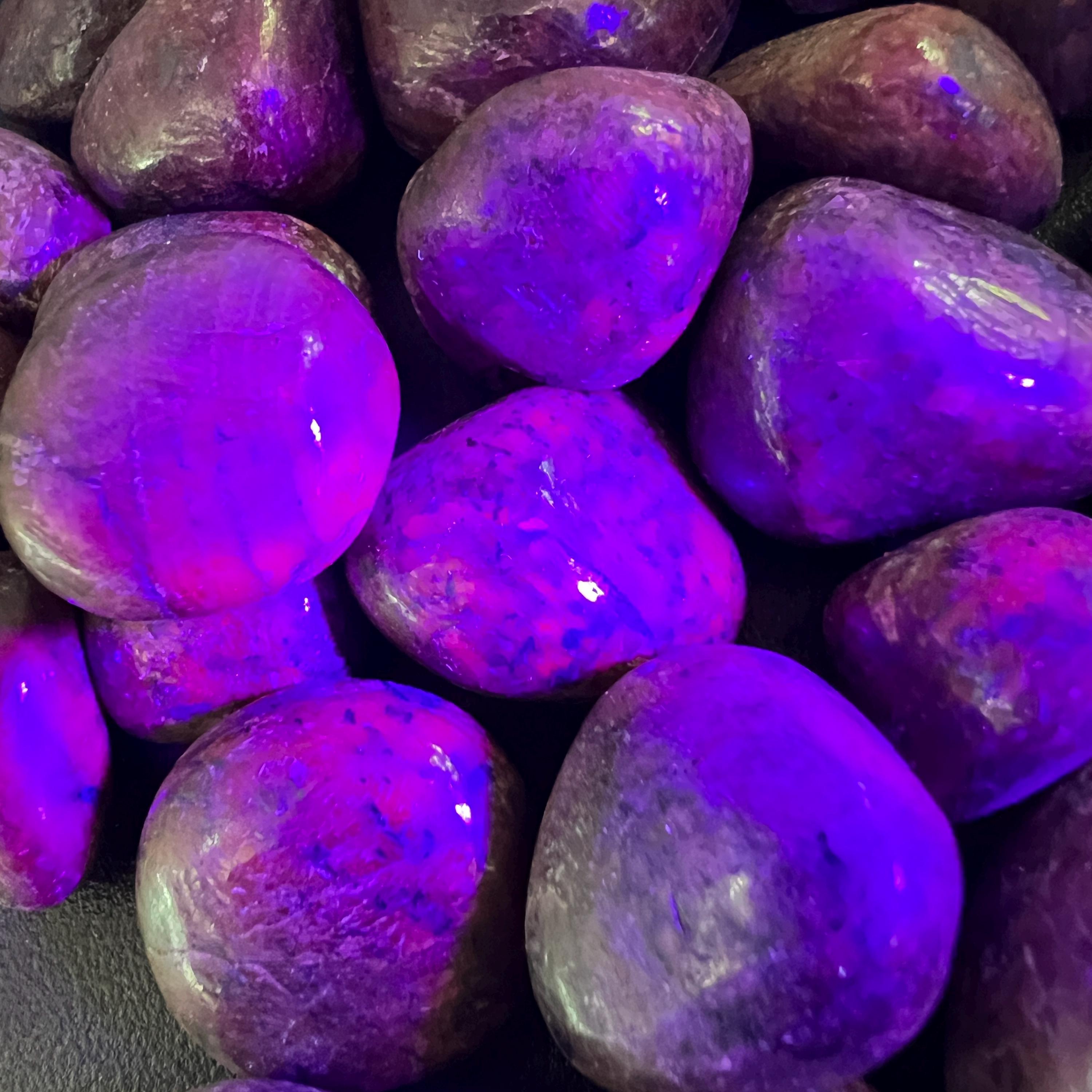 Red Ruby Crystal Tumbled Stones (UV Reactive)