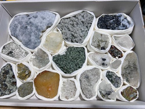 Bolivian Minerals Crystal Mixed Collection (Large 15x10 Inch Flat)