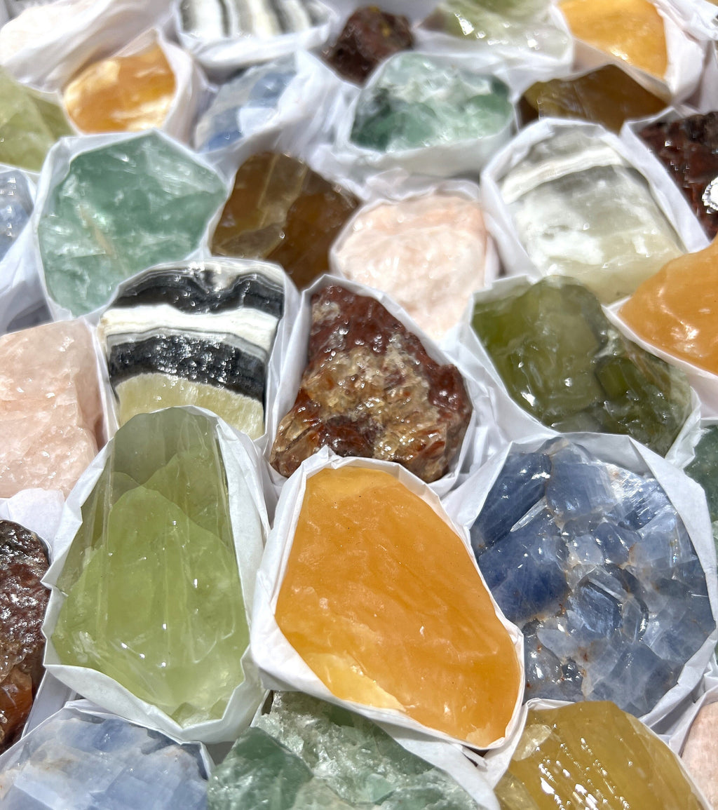 Assorted Calcite & Fluorite Mixed Raw Crystals
