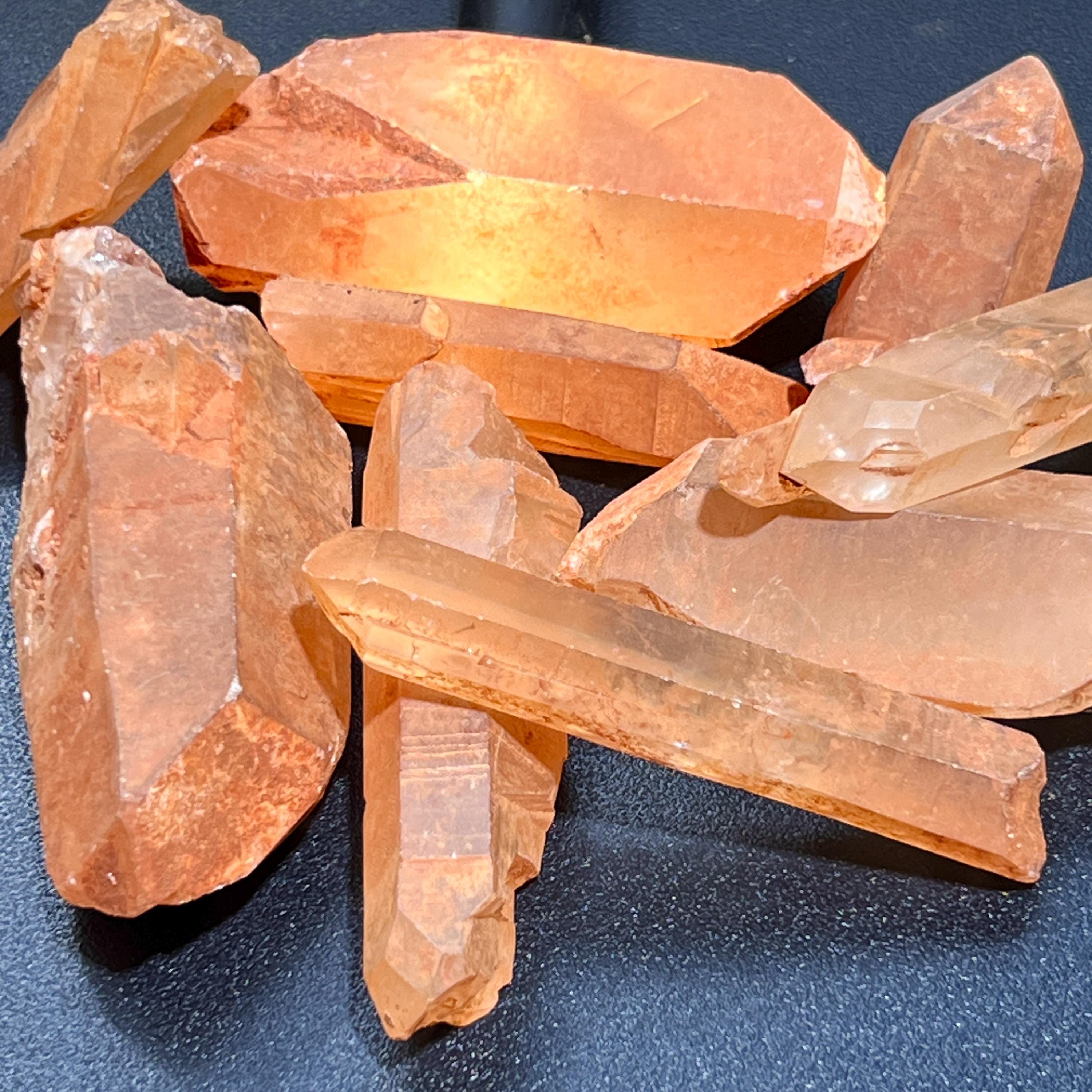 Tangerine Quartz Large Raw Crystal Points