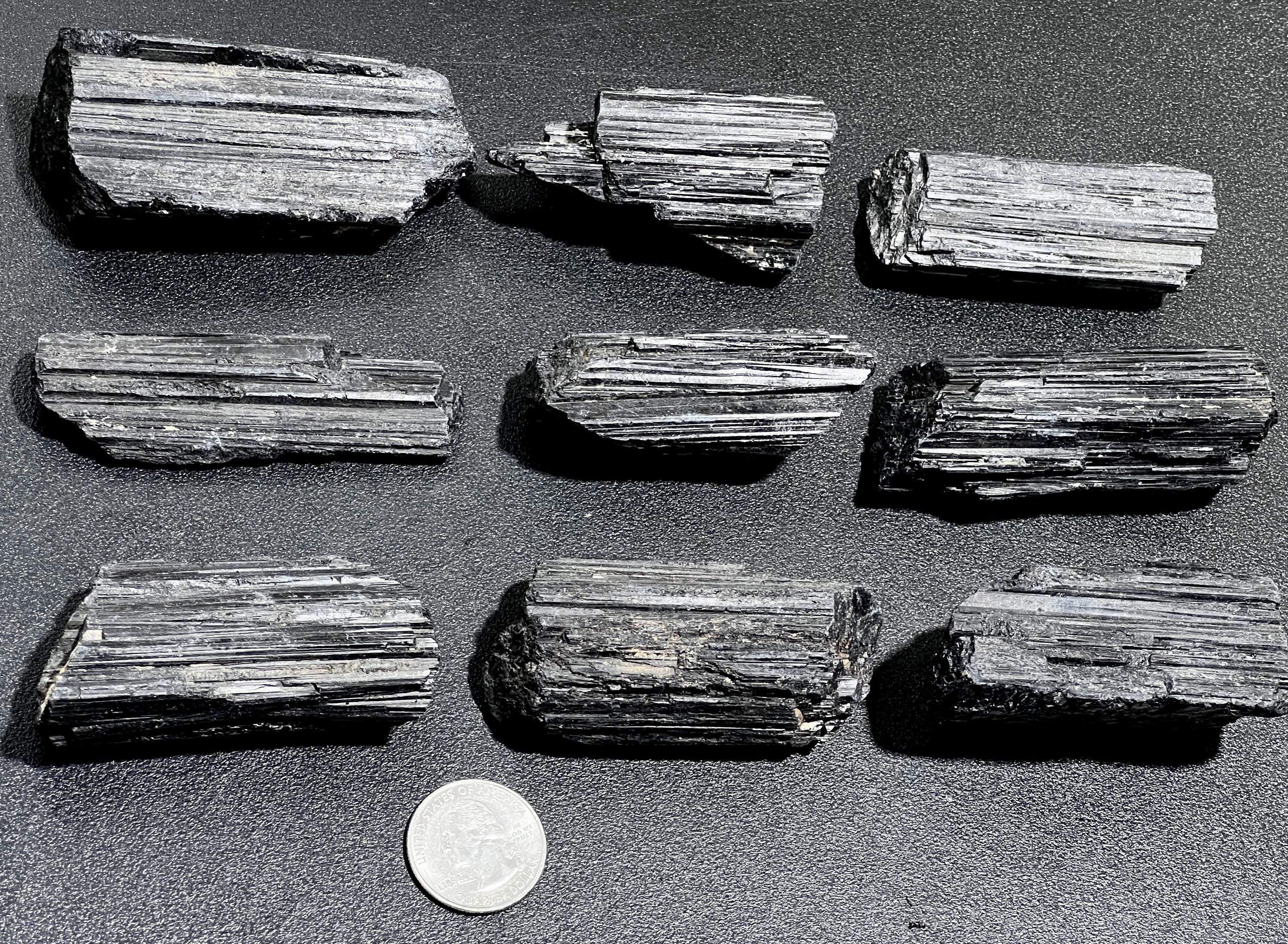 Black Tourmaline Large Raw Crystals (1-3 Inches)