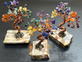 Gemstone Crystal Bonsai Tree (7-Stones,Petrified Wood Base)