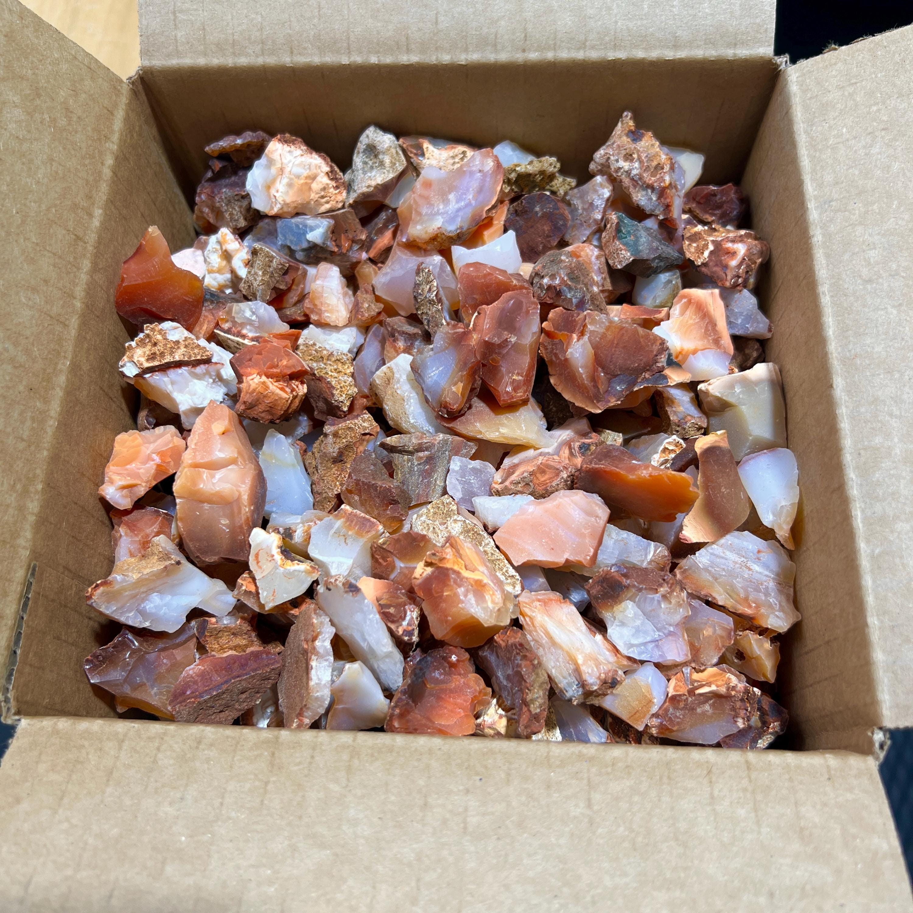 Red White Mixed Carnelian Agate Crystal Rough Raw Stones