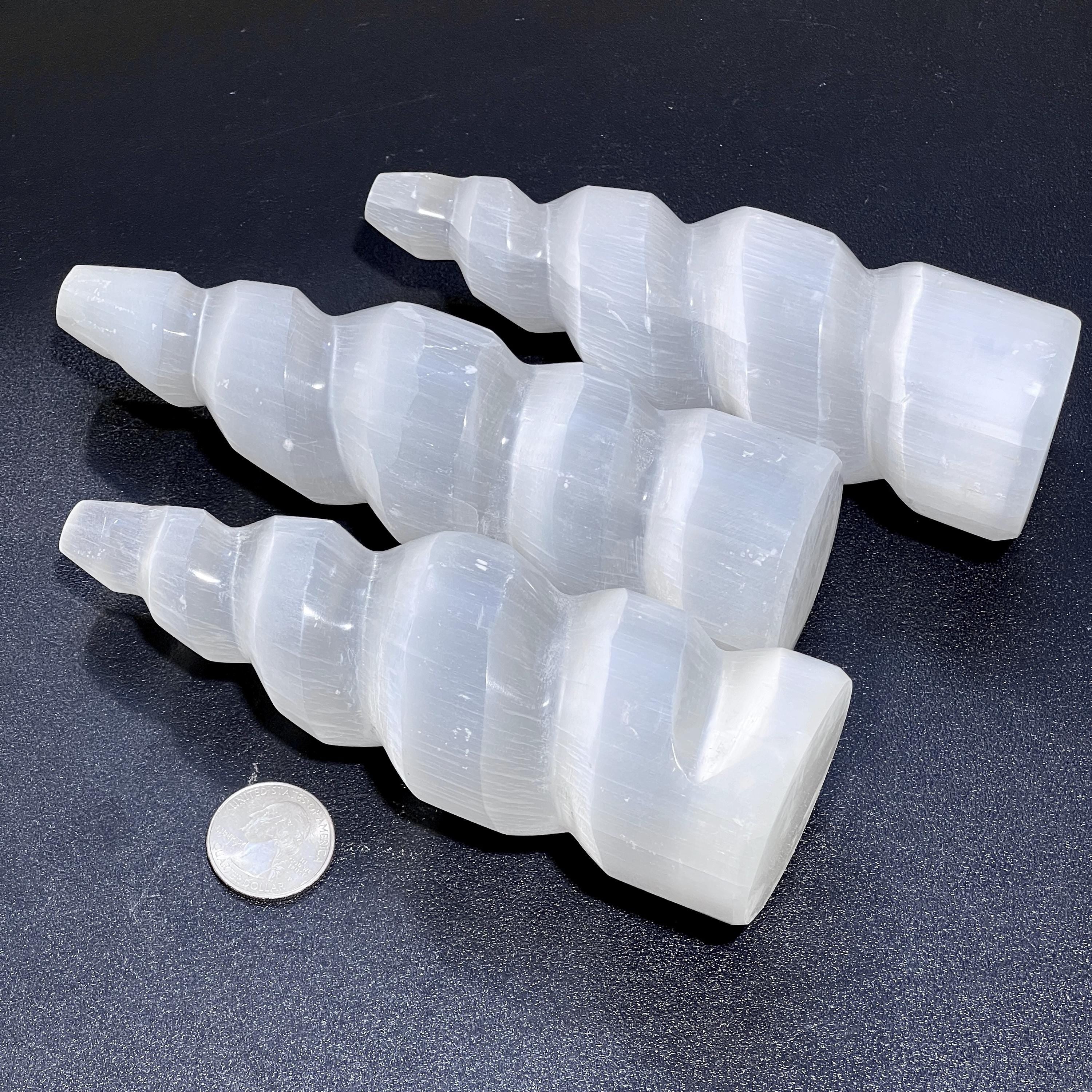 Selenite Crystal Spiral Standing Tower Medium (5-6 Inches)