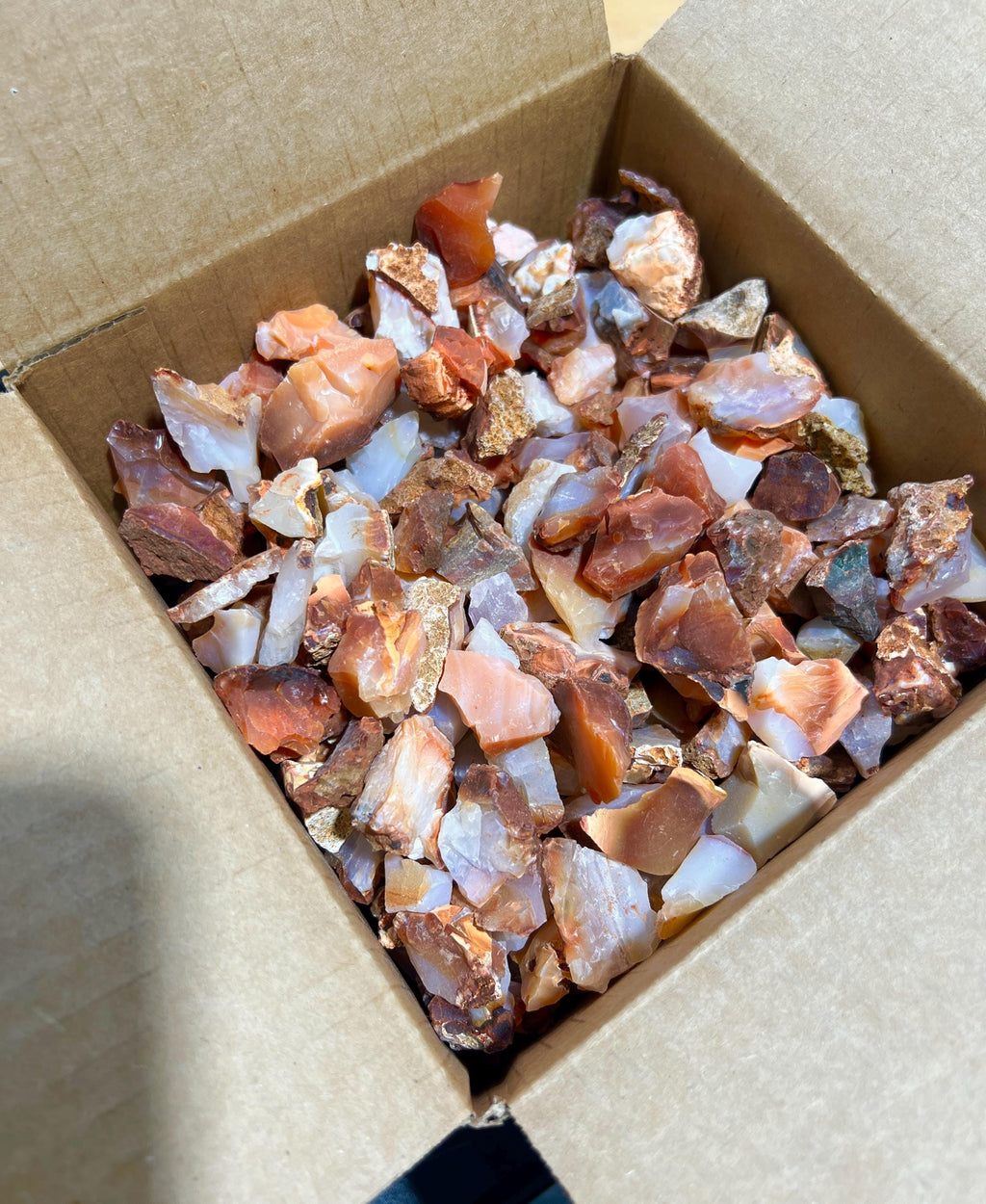 Red White Mixed Carnelian Agate Crystal Rough Raw Stones