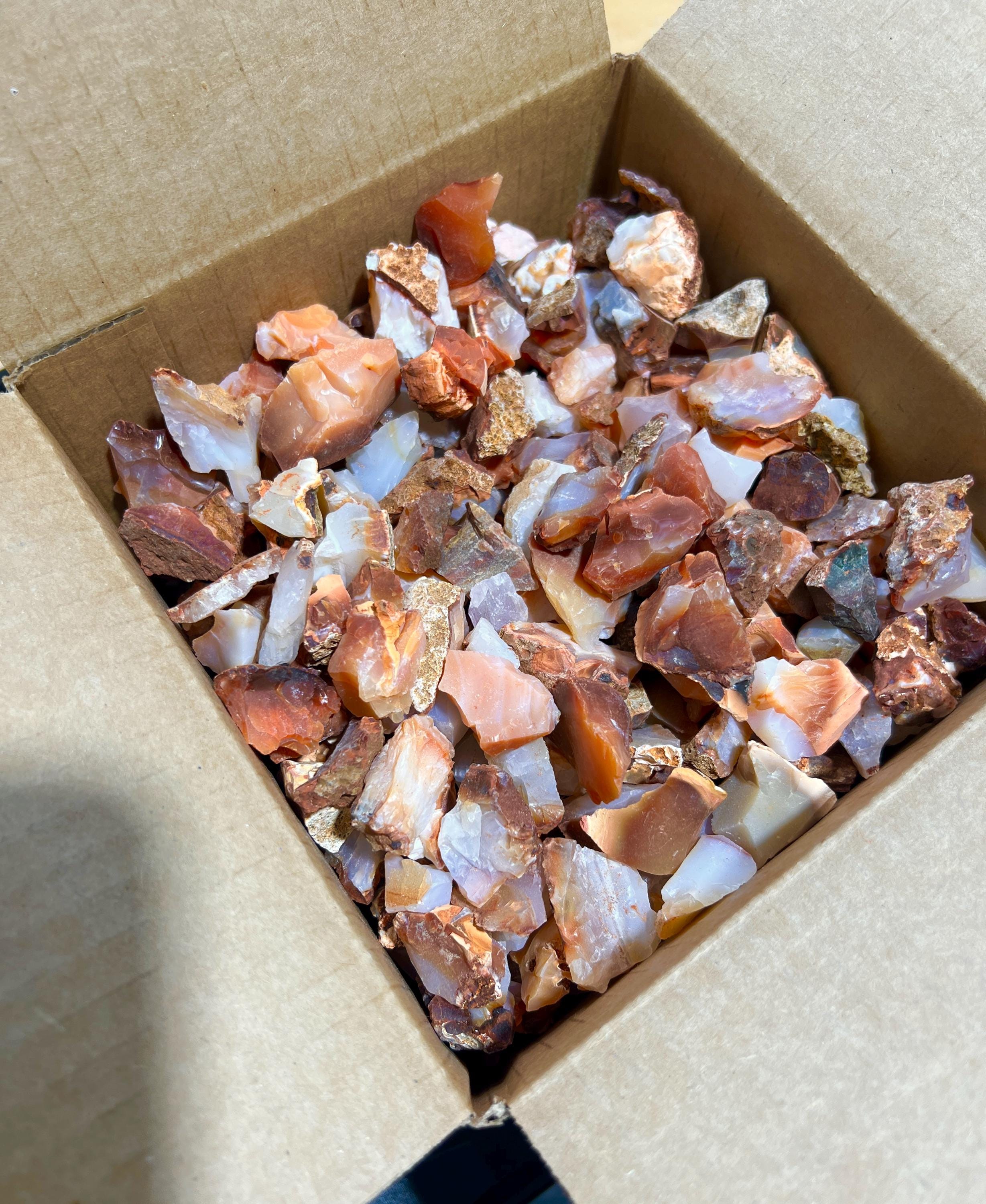 Red White Mixed Carnelian Agate Crystal Rough Raw Stones
