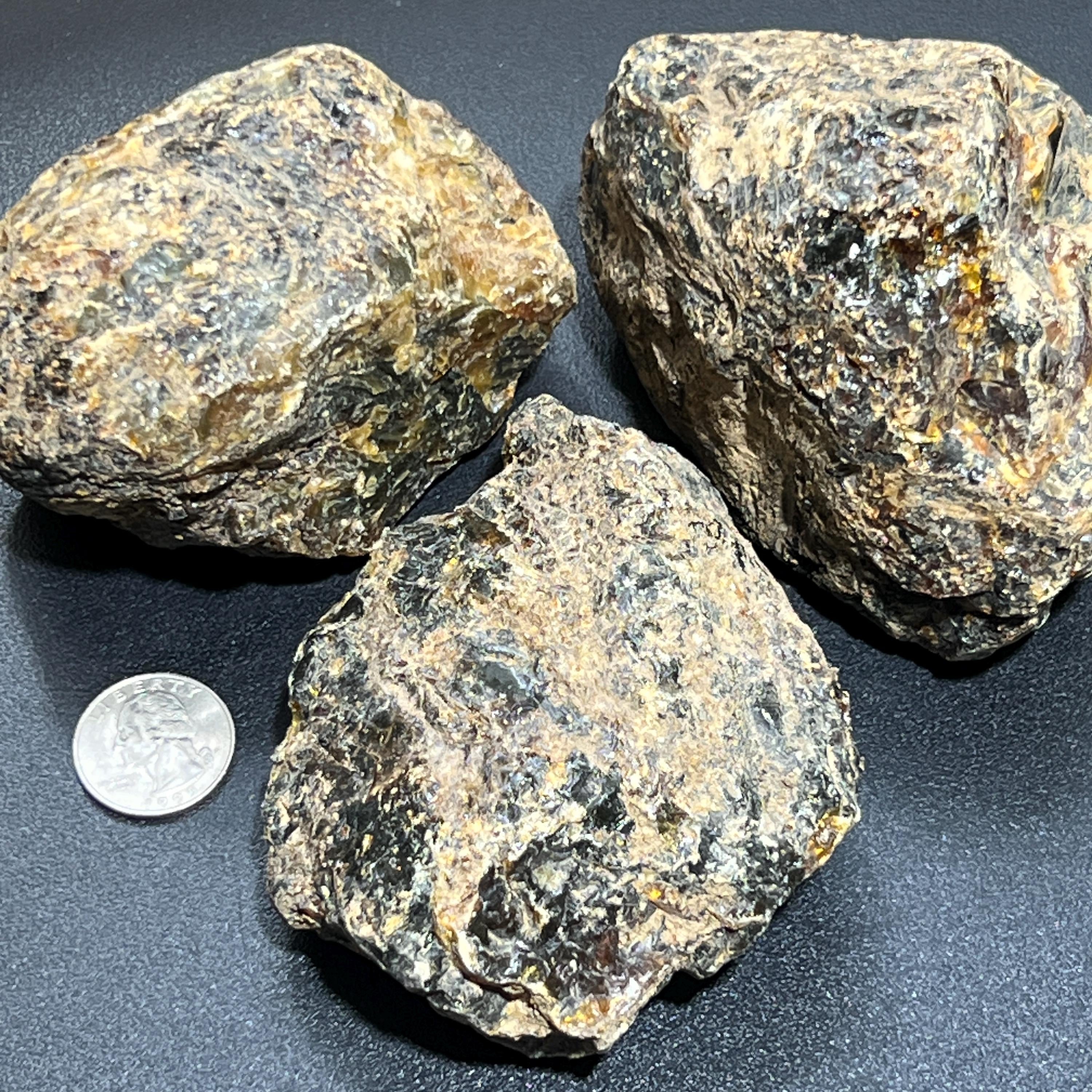 Black Amber (Fossilized Tree Resin) Raw Large Boulders (UV Reactive)