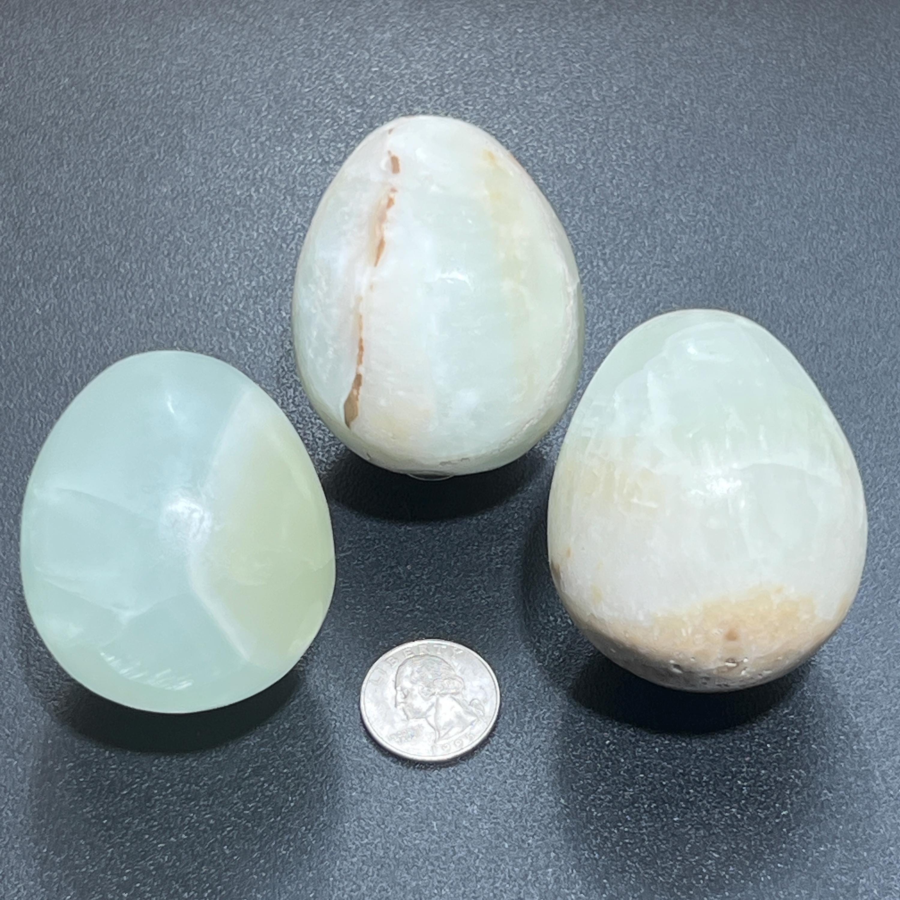 Pistachio Calcite Crystal Egg Carving