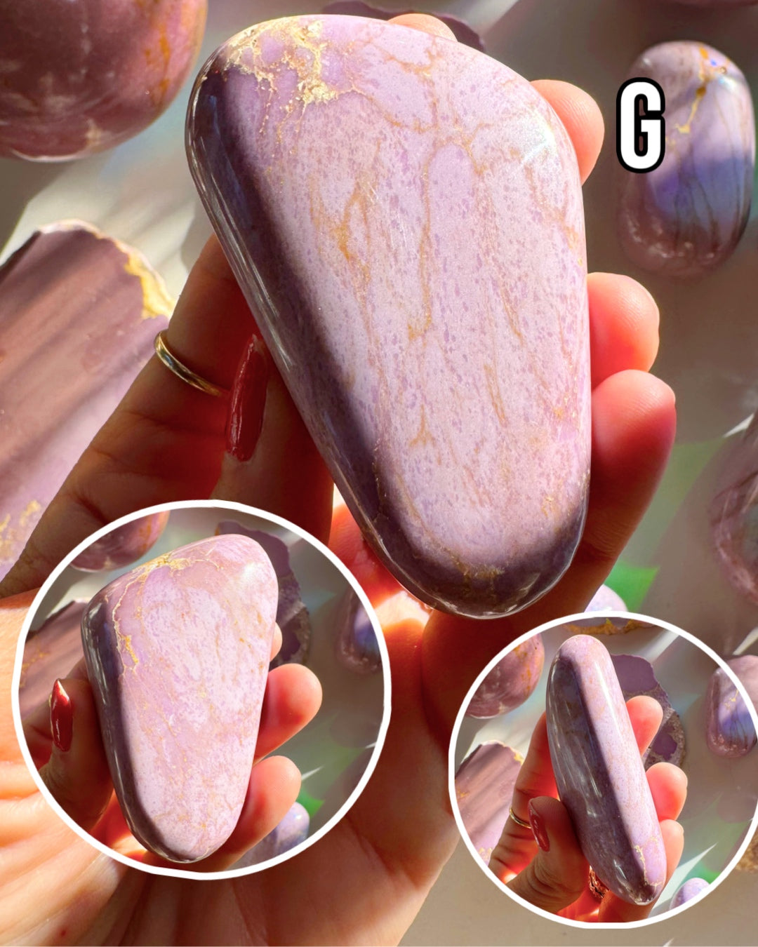 Phosphosiderite Palm Stones - AAA