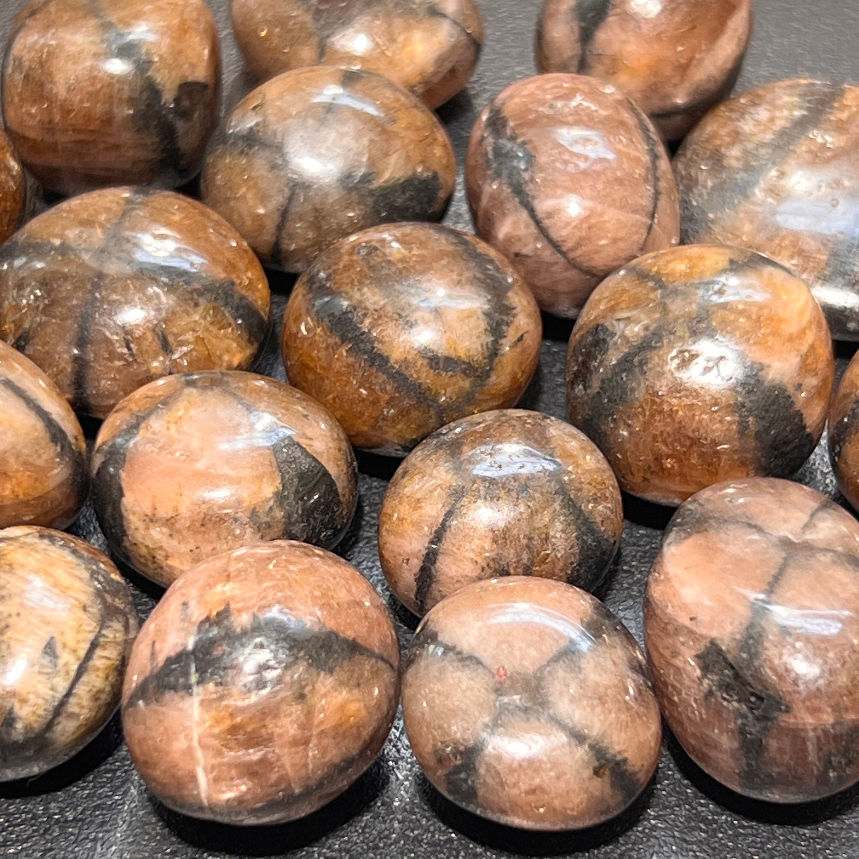 Chiastolite (Fairy Cross Stone) Tumbled Stones (Extra Quality Premium)