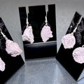 Lilac Lepidolite Raw Crystal Earrings Pair (Stainless Steel Silver Hooks)