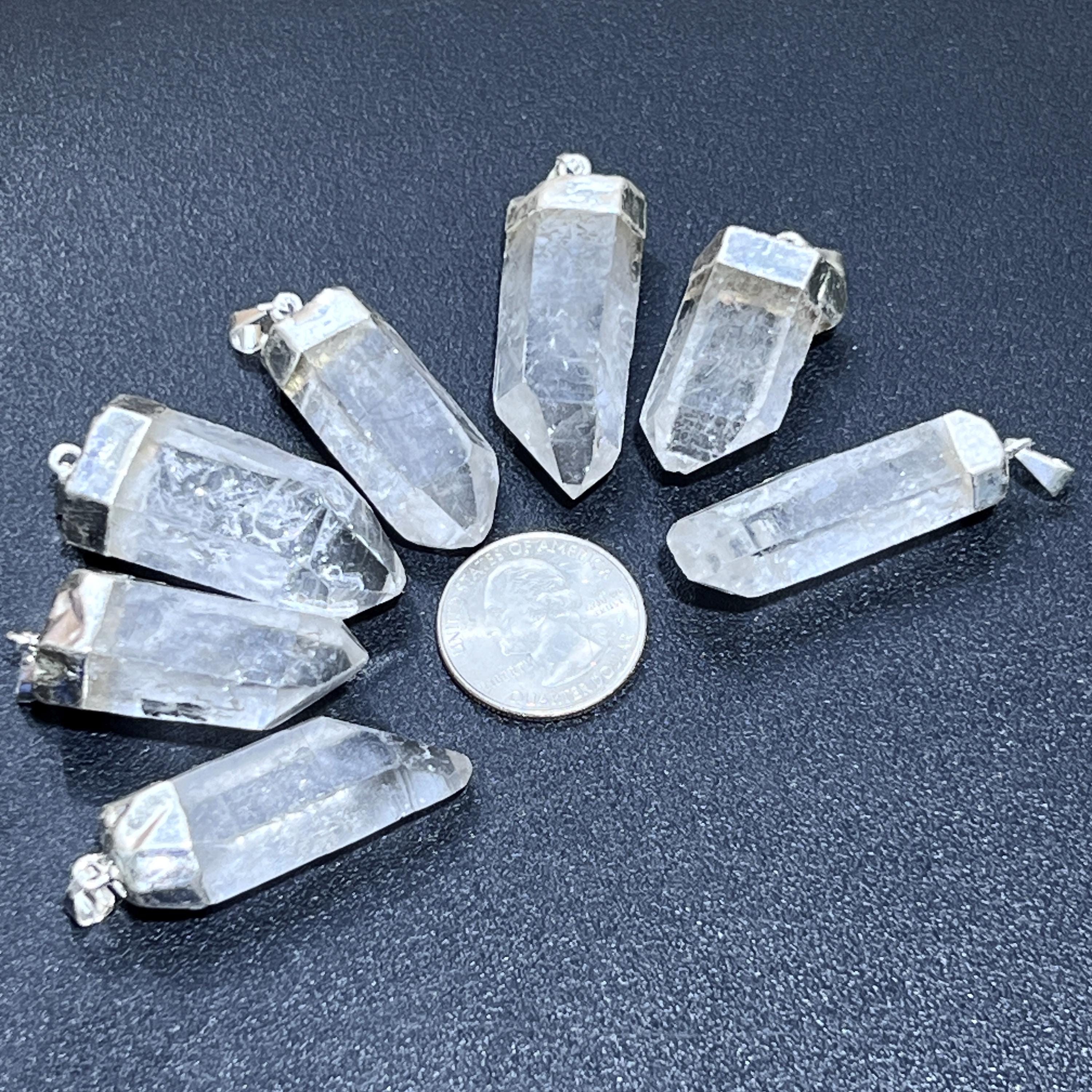 Quartz Crystal Point Pendant (Silver Plated)