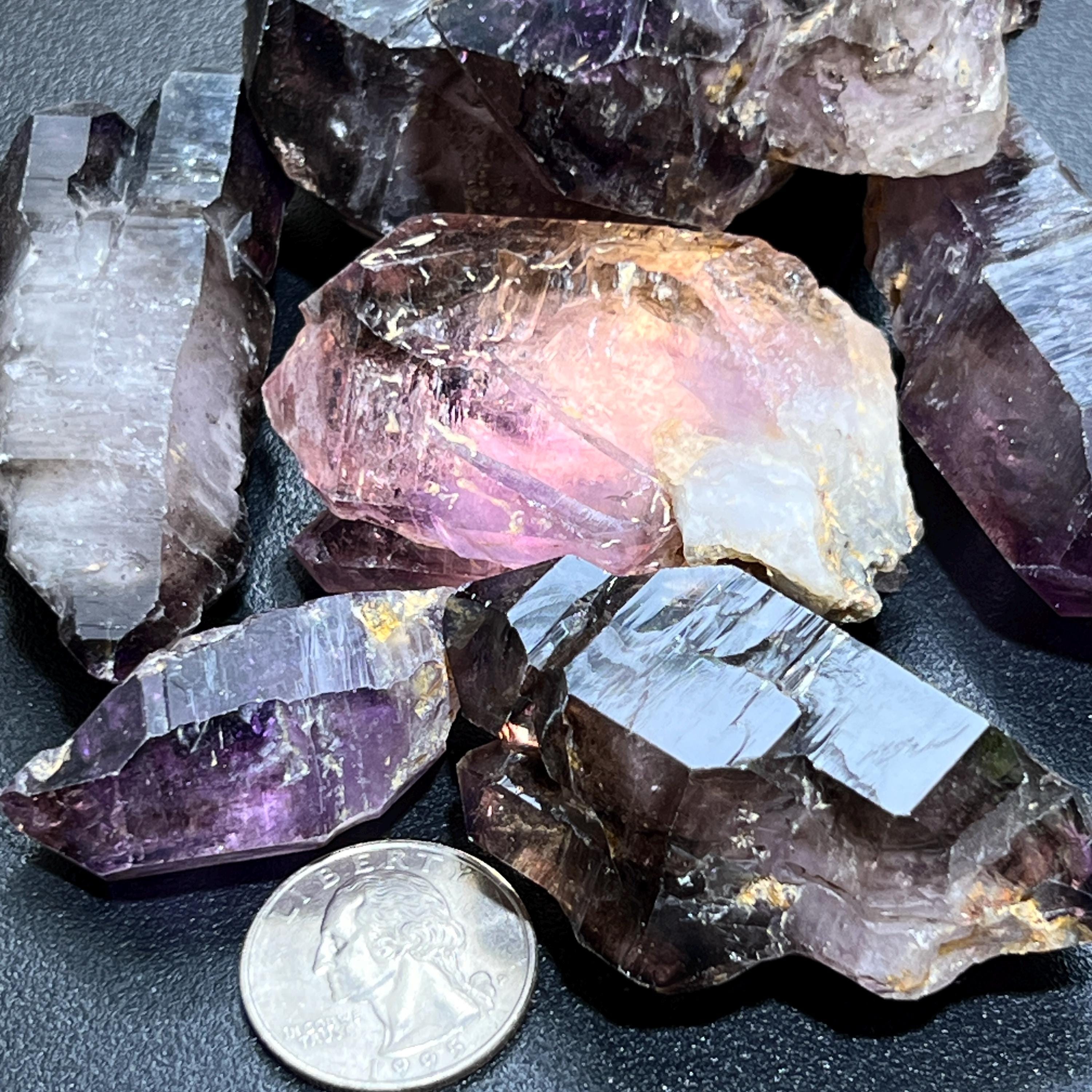 Smoky Shangaan Amethyst Large Raw Points And Scepters From Zimbabwe
