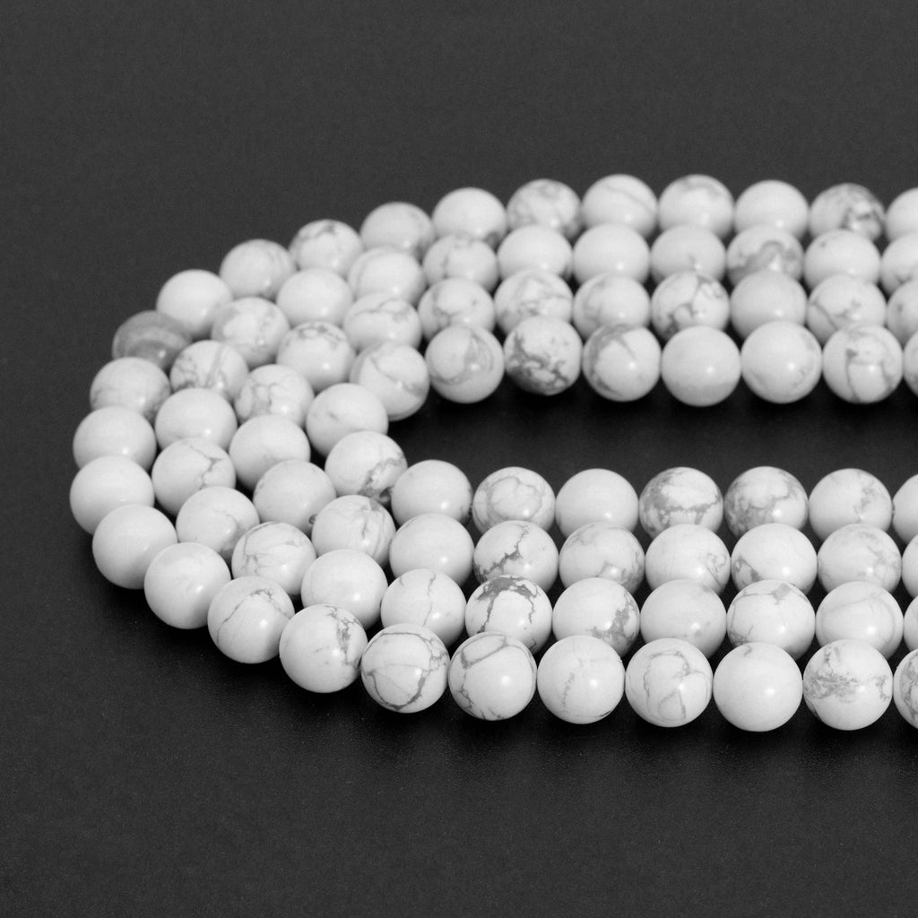 Natural White Howlite Beads, 8mm./10mm, sku#U2159