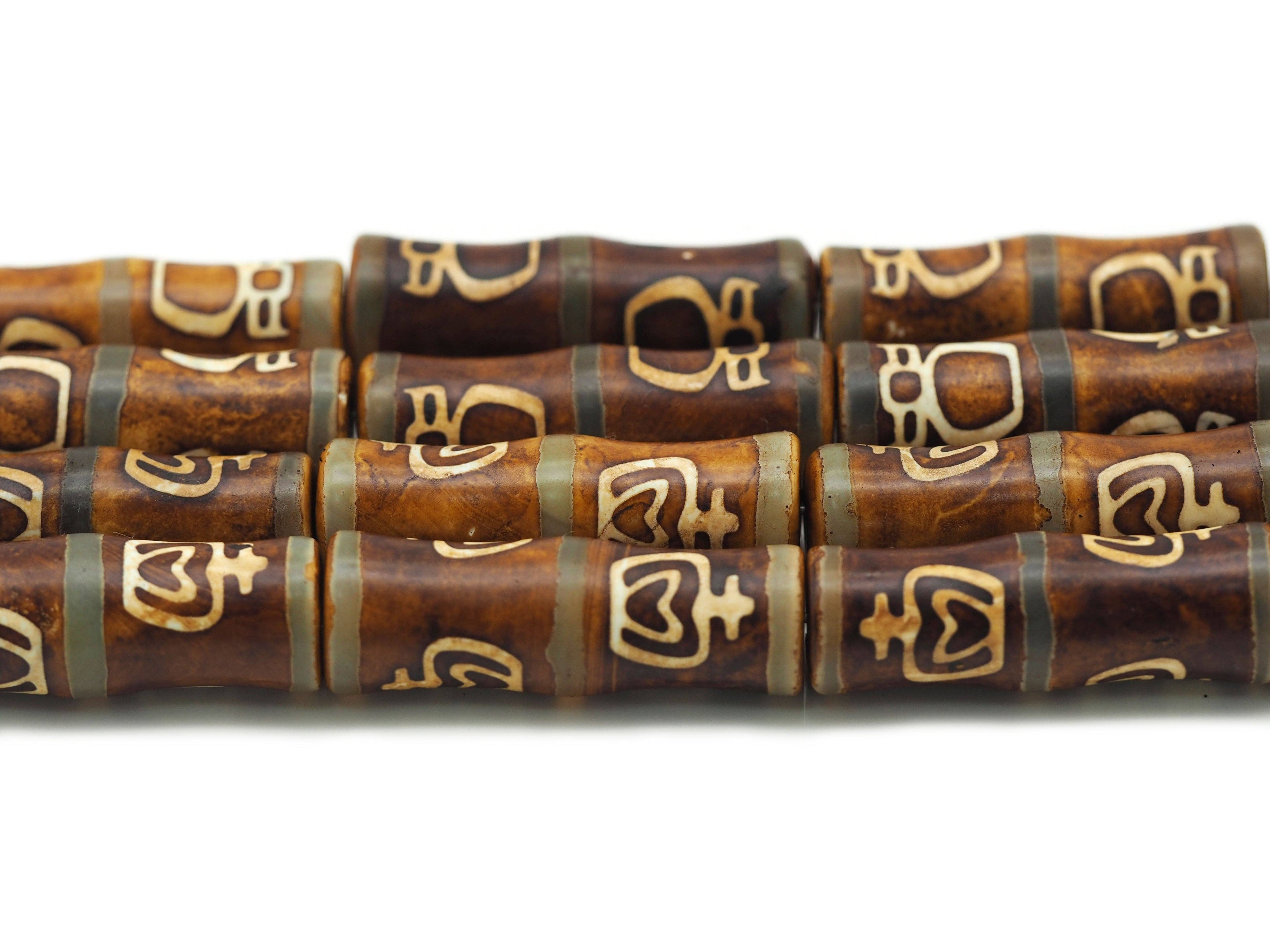 Natural Brown Tibetan Agate Spacer Beads, Sku#U1338
