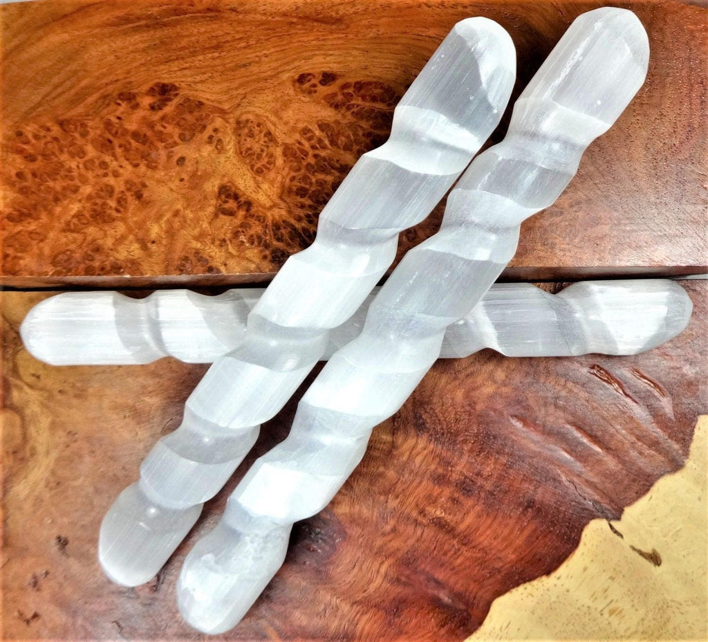 Selenite Crystal Spiral Wand (5-6 Inches)