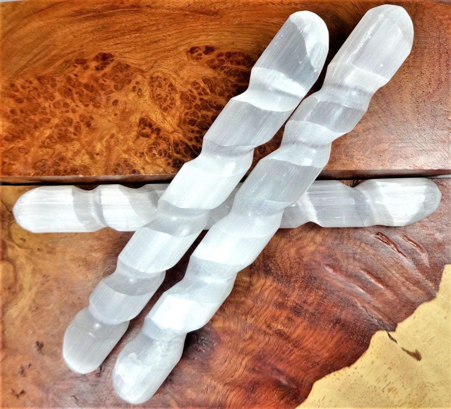Selenite Crystal Spiral Wand (5-6 Inches)