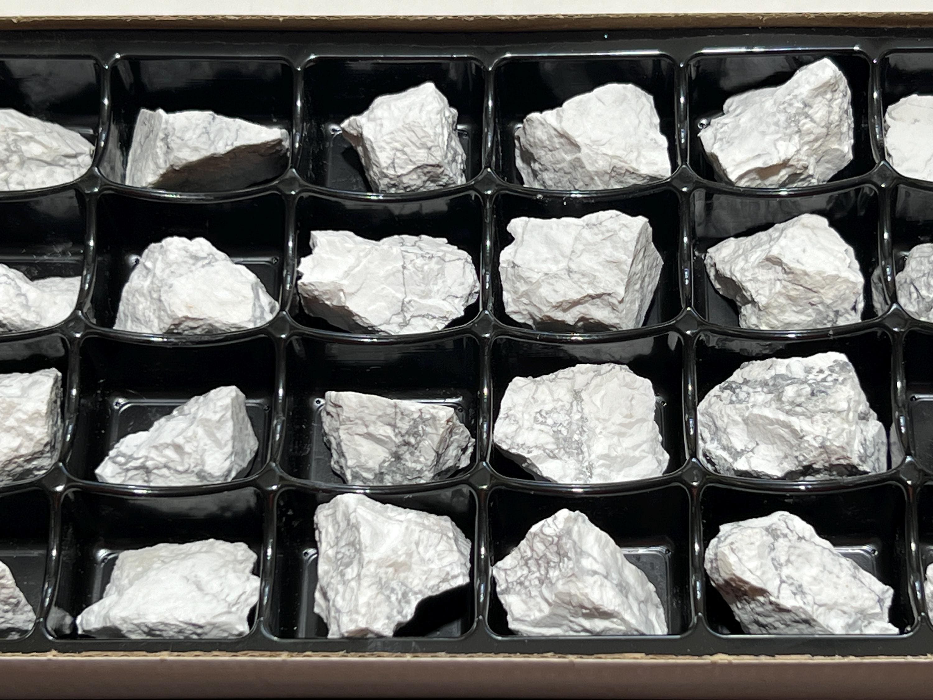 White Howlite Raw Stones (24 Pcs) Boxed Flat