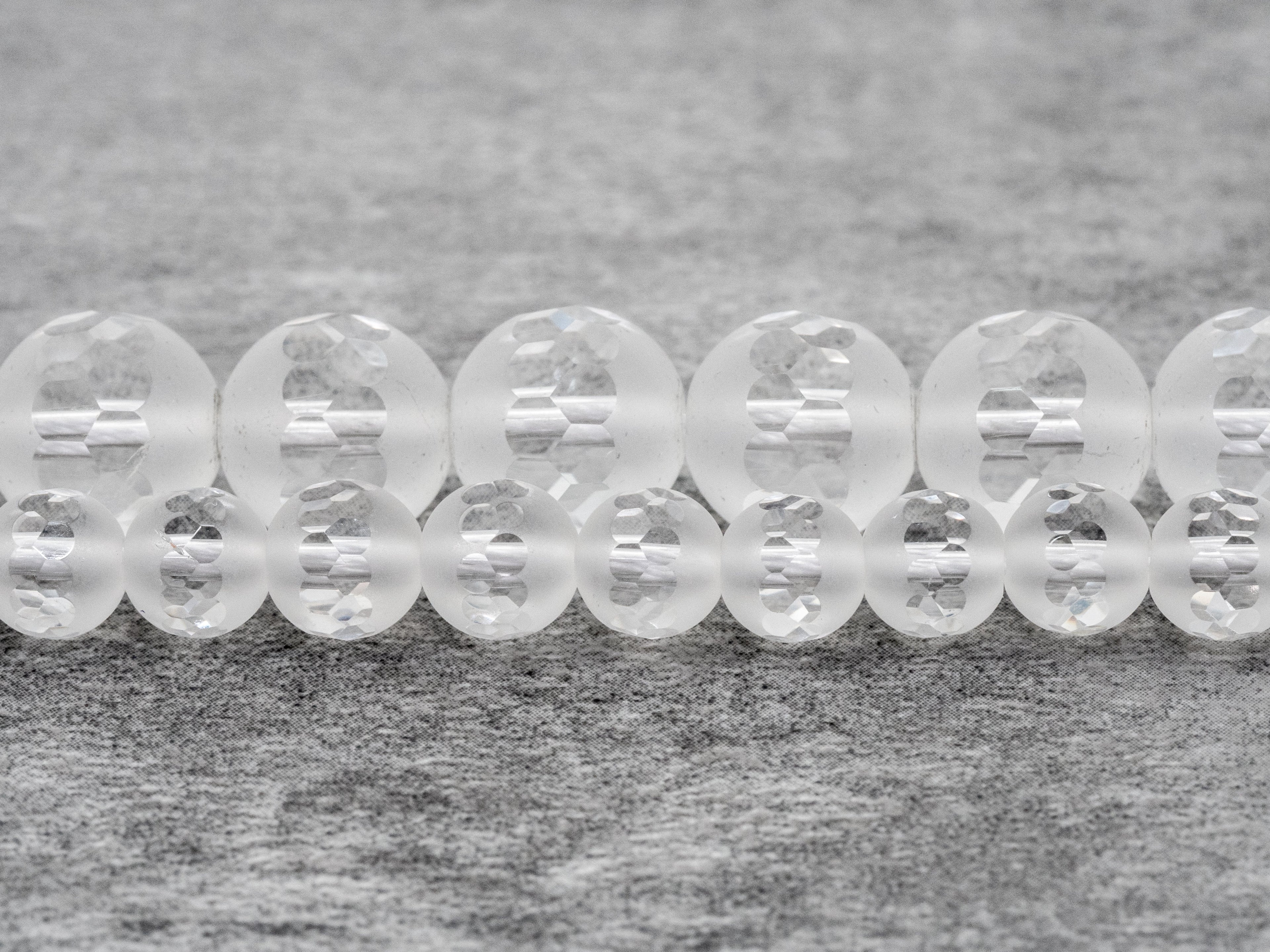 15.5inch strand Natural Clear White Matte Quartz Middle Faceted beads, 6mm/8mm/10mm/12mm Round Quartz beads, Matted Raw Crystal, SKU#V4