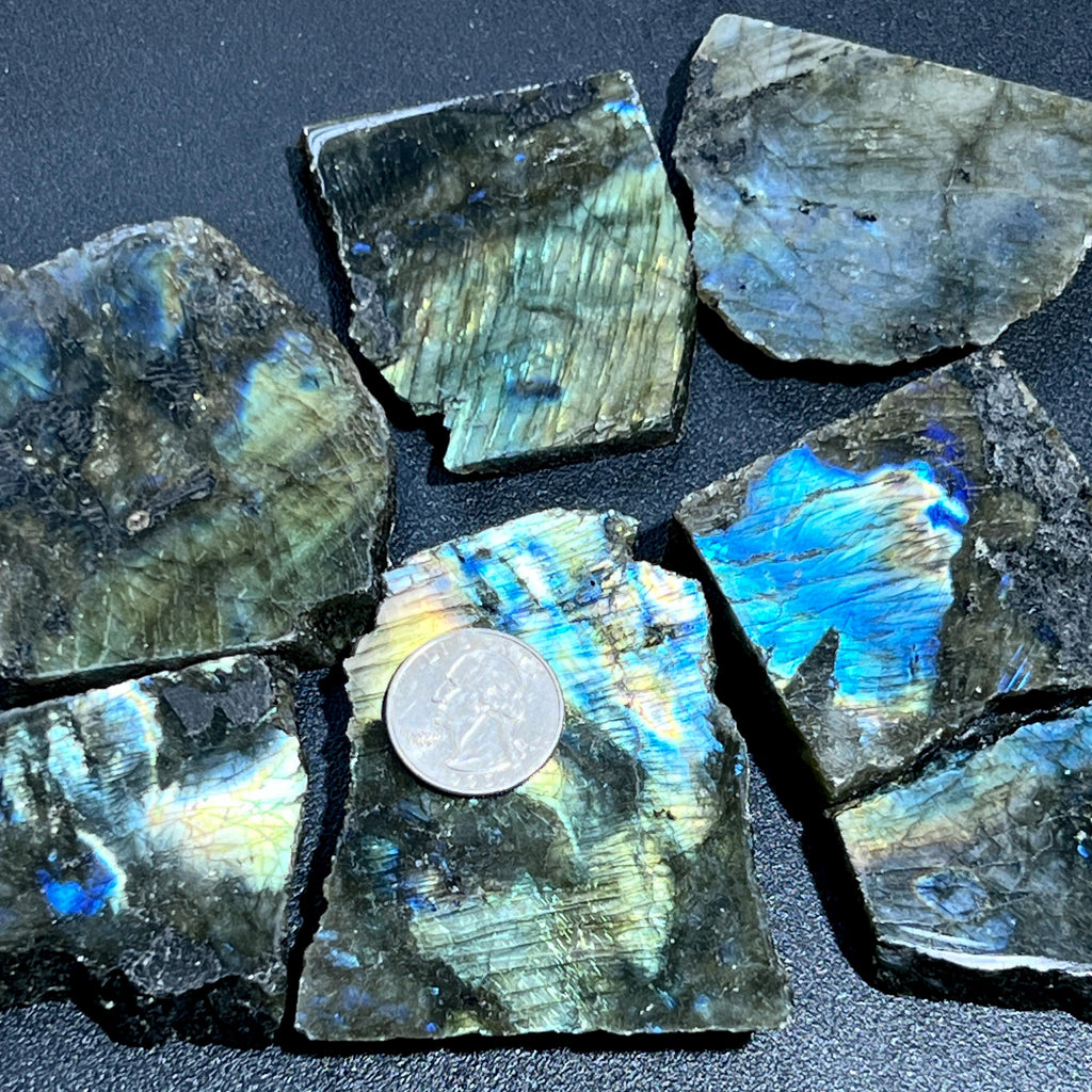 Labradorite Polished Rough Cut Slab Tiles