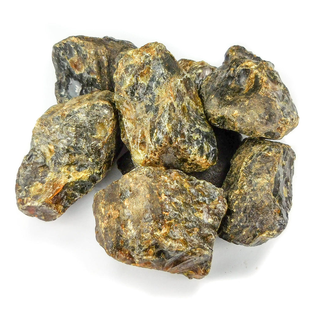Black Amber Fossilized Tree Resin Raw Stones Mixed Sizes (UV Reactive)
