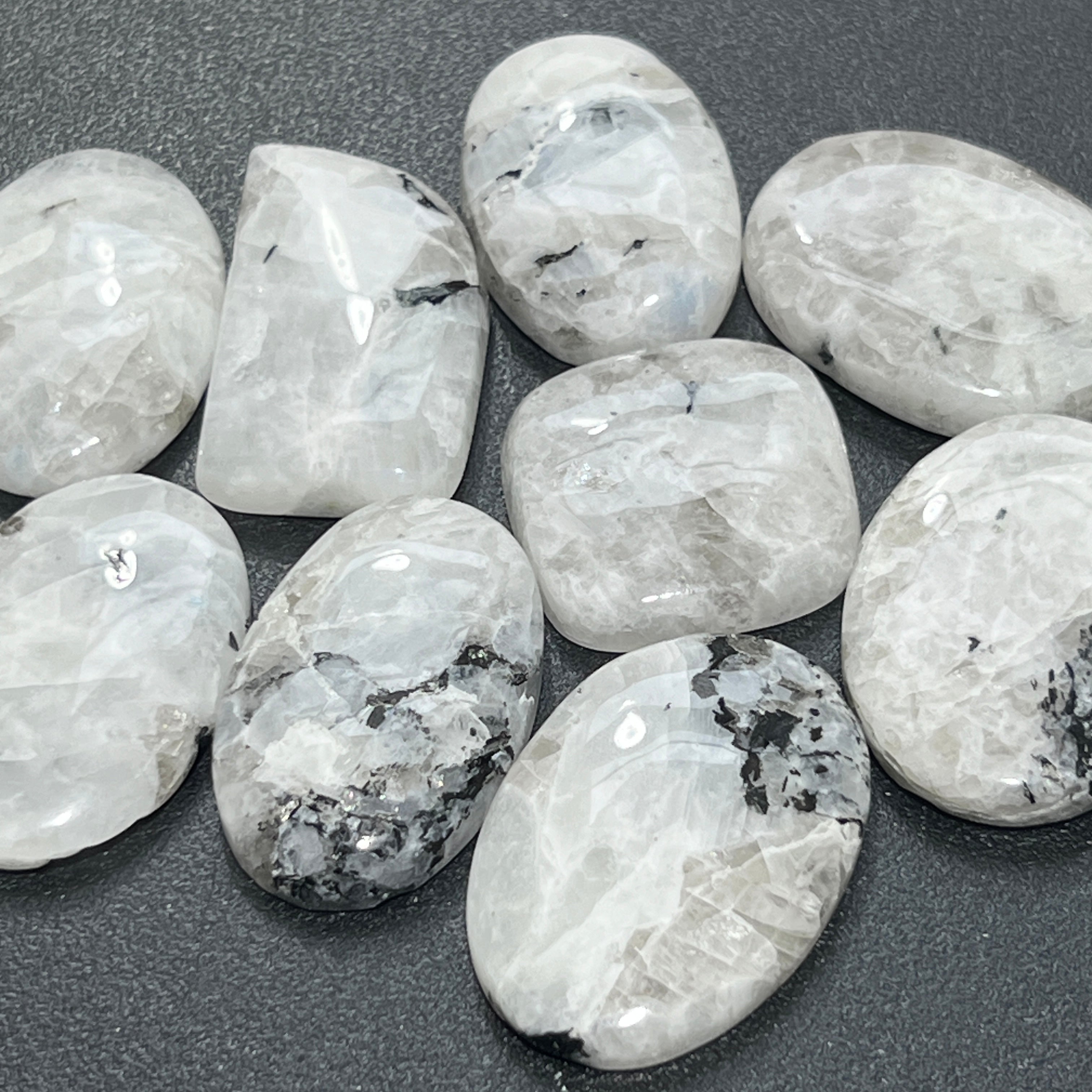 Polished Moonstone Cabochons 100 Grams (8 to 12 pcs)