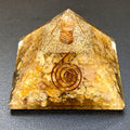 Golden Yellow Quartz Crystal Resin Pyramid