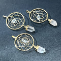 Quartz Crystal Point Dreamcatcher Pendant