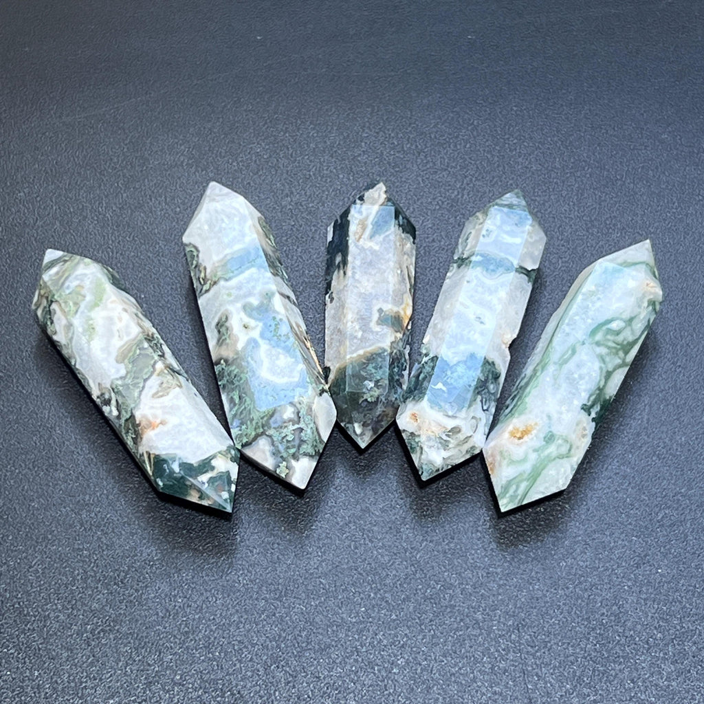 Moss Agate Crystal Double Terminated Point