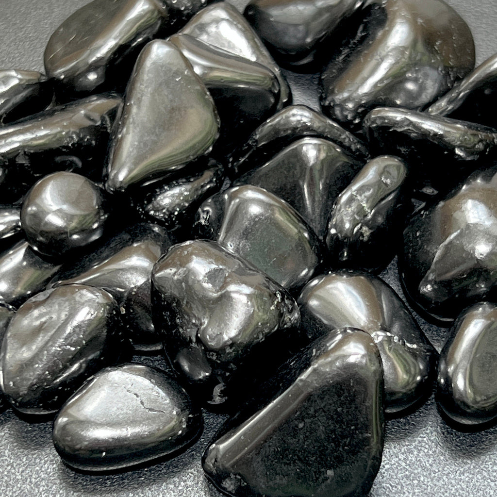 Black Shungite Tumbled Stones Type 2 Specimen