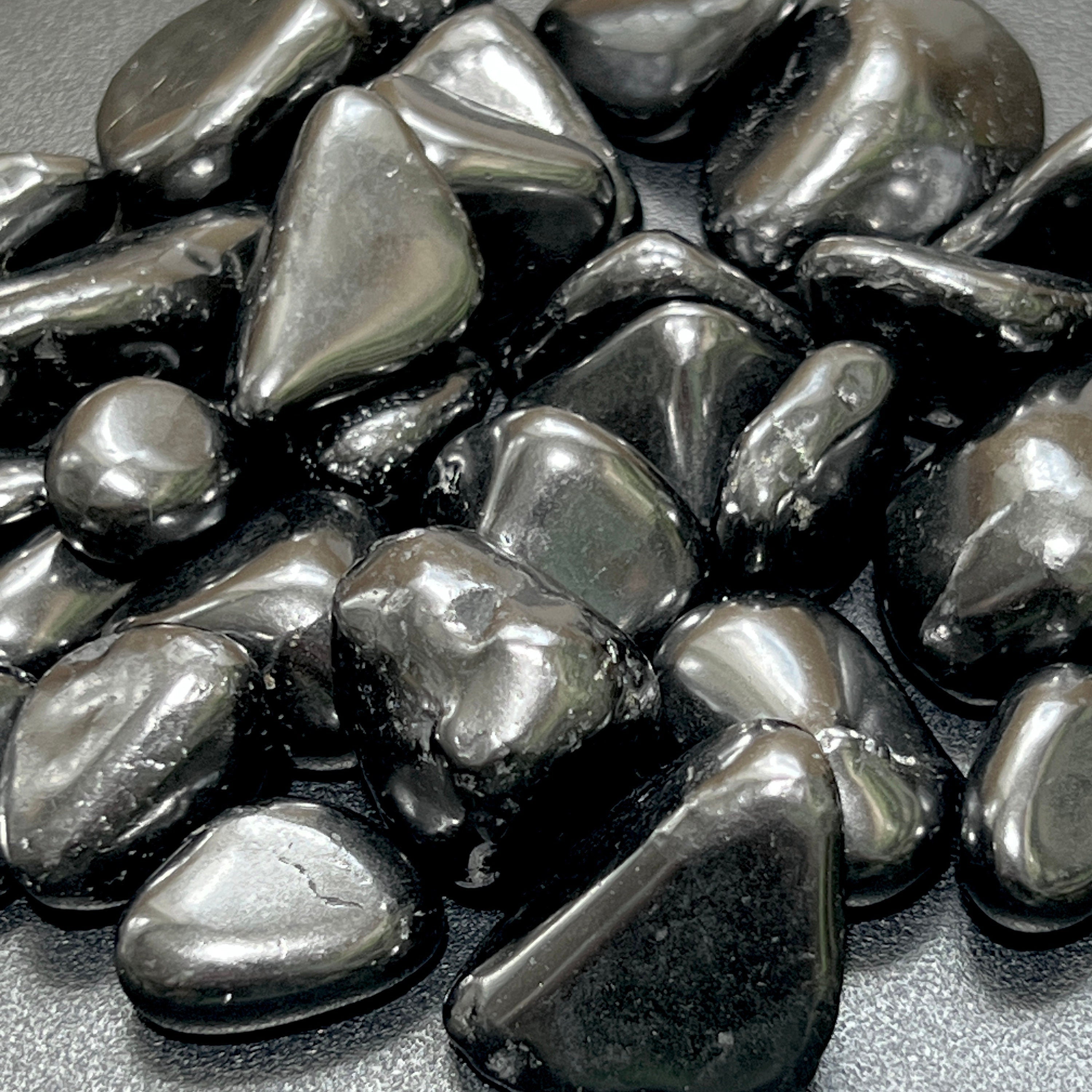 Black Shungite Tumbled Stones Type 2 Specimen