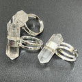 Quartz Crystal Point Adjustable Ring (Silver Plated)