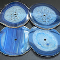 Blue Agate Slice Clock Faces (4.5 to 5.5 Inches 1 CM Drilled Hole)