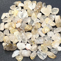 Gold Rutilated Quartz Crystal Small Tumbled Stones