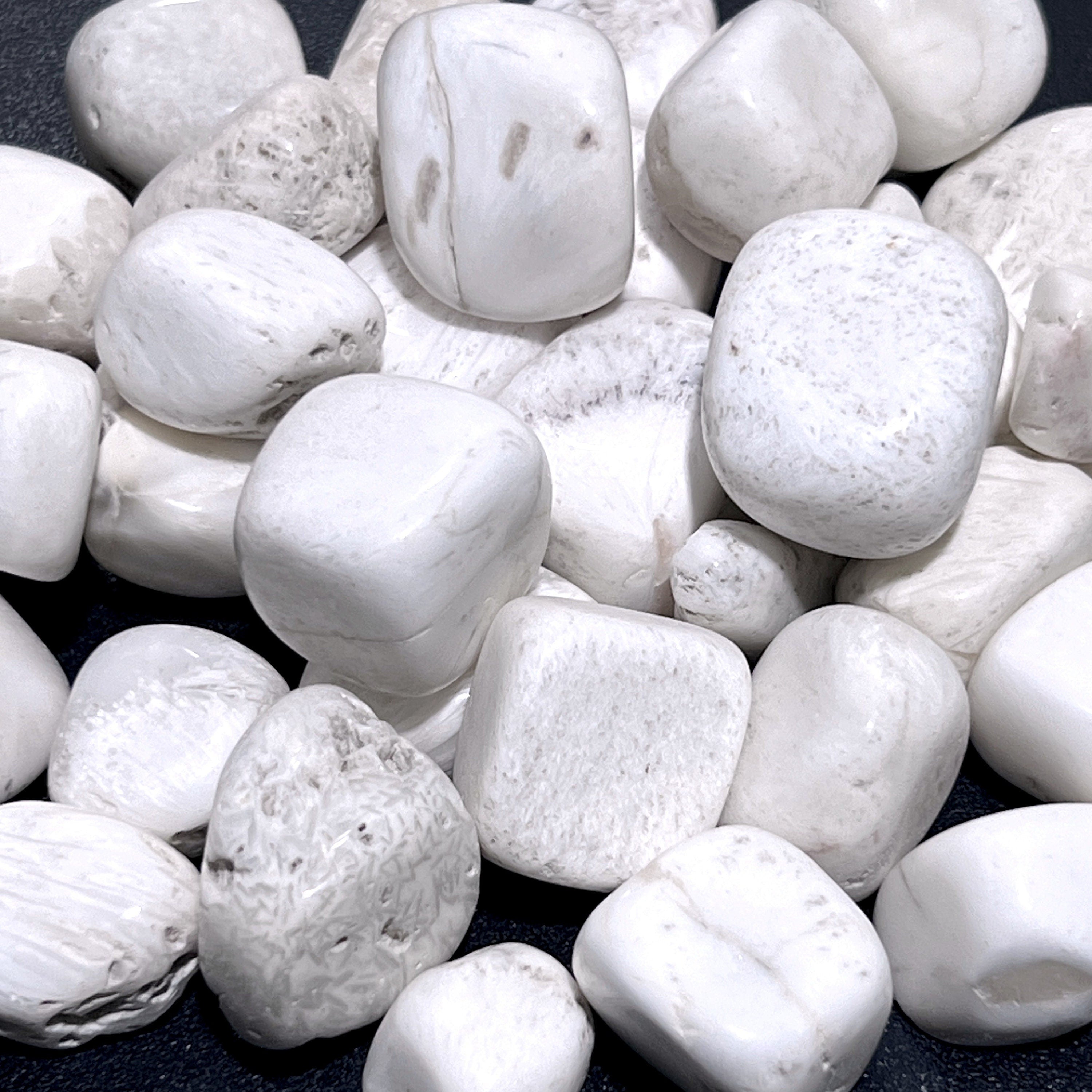 White Scolecite Zeolite Crystal Tumbled Stones