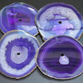 Large Purple Color Agate Slice Clock Faces (5.5 to 6 Inches 1 CM Drilled Hole)